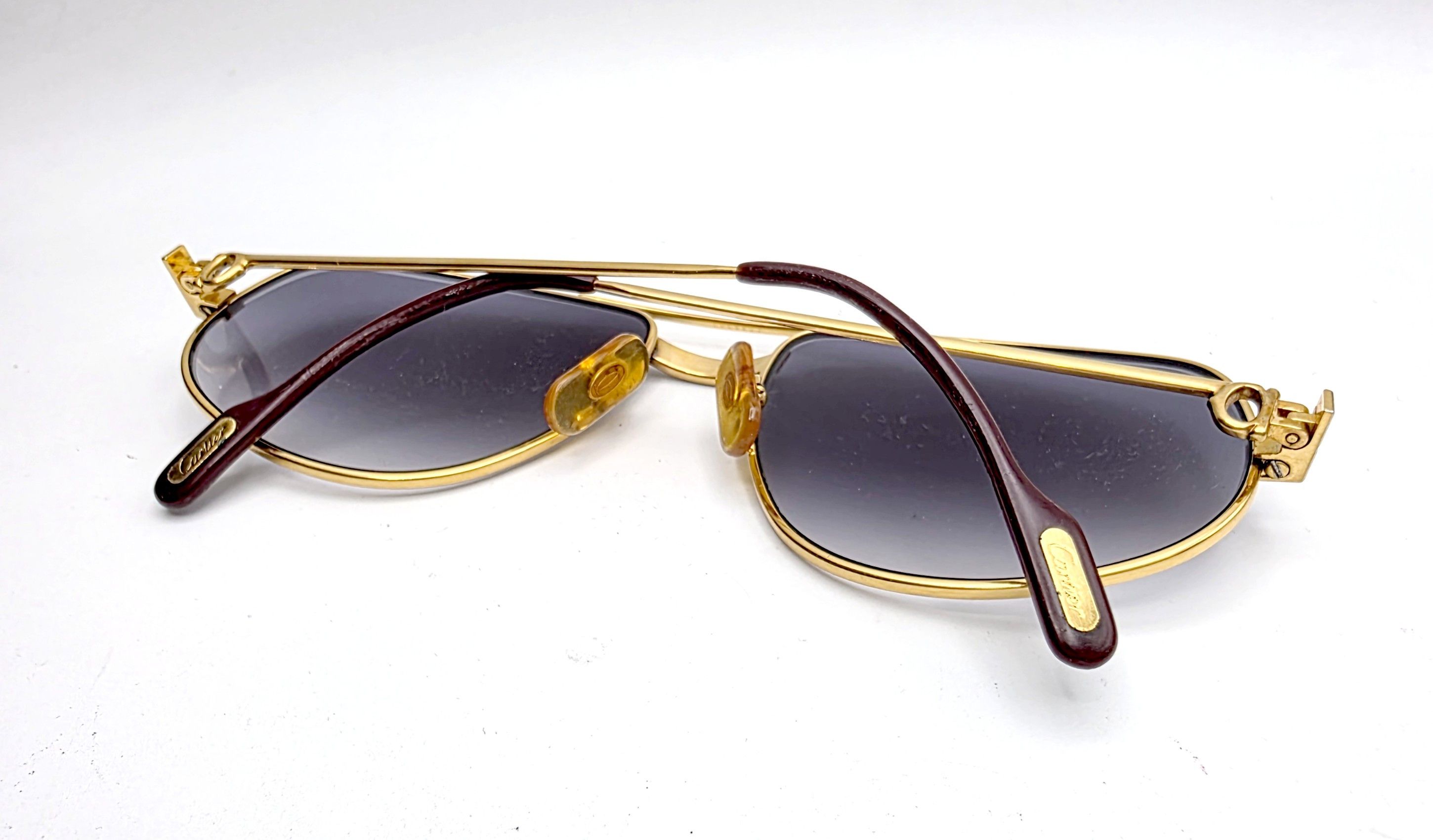 Cartier 🔴 Vintage Cartier Romance Santos Sunglasses Gold Plated Size ONE SIZE - 4 Thumbnail