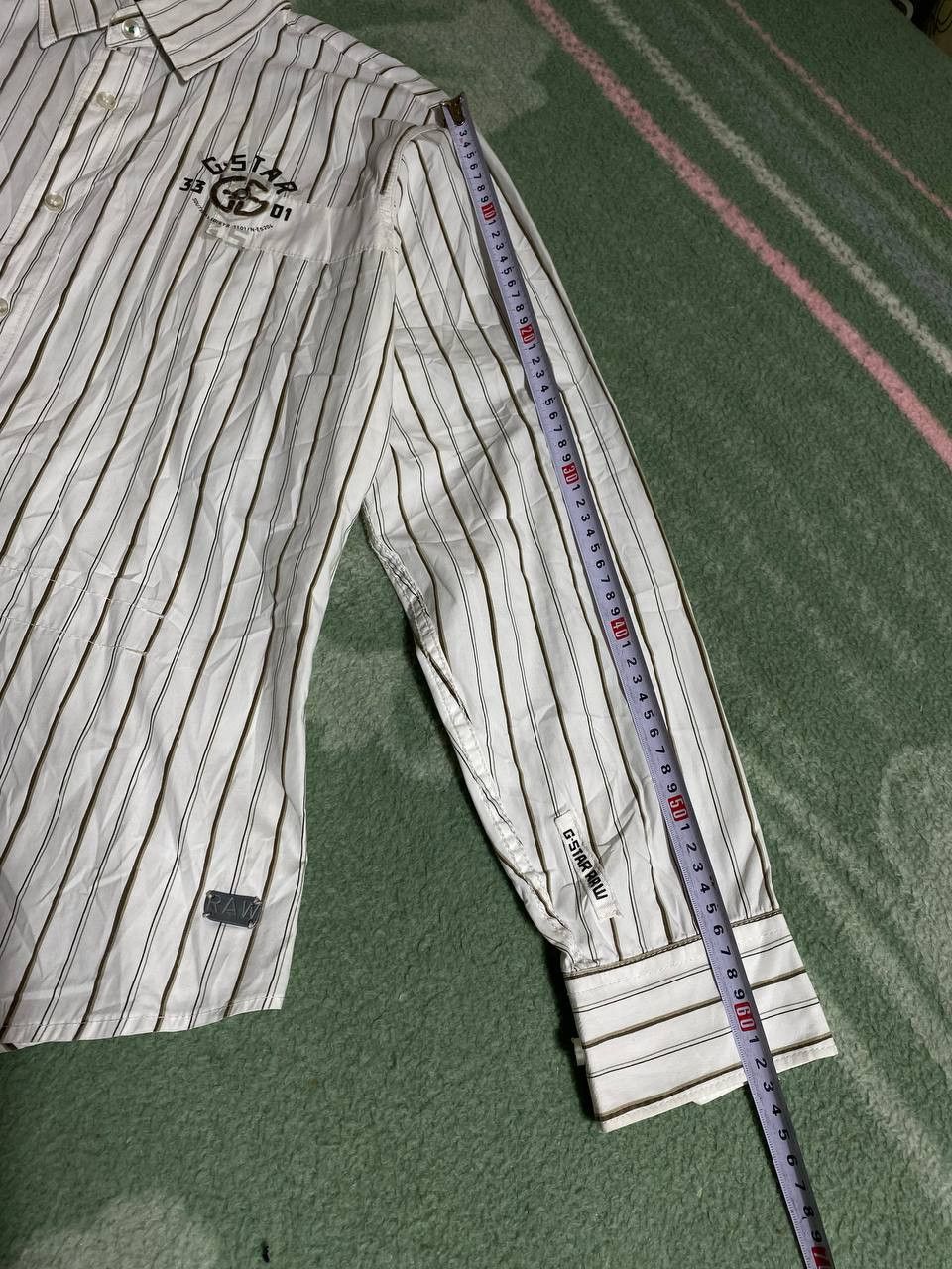 G-Star × Vintage G-STAR RAW VINTAGE Y2K BIG LOGO STRIPED BUTTON UP SHIRT Size US L / EU 52-54 / 3 - 3 Thumbnail
