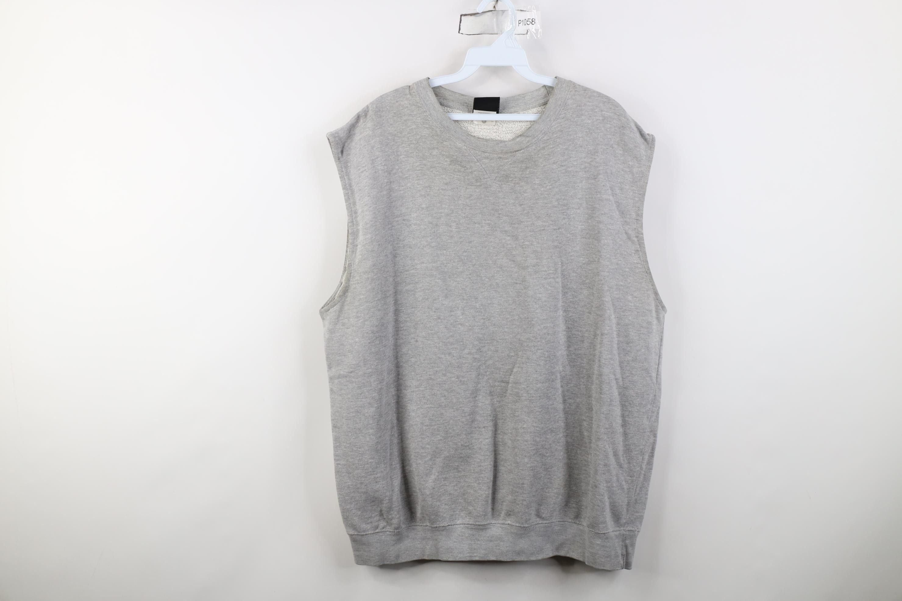 Vintage Vintage 90s Y2K Streetwear Sweatshirt Vest Heather Gray Size US L / EU 52-54 / 3 - 1 Thumbnail