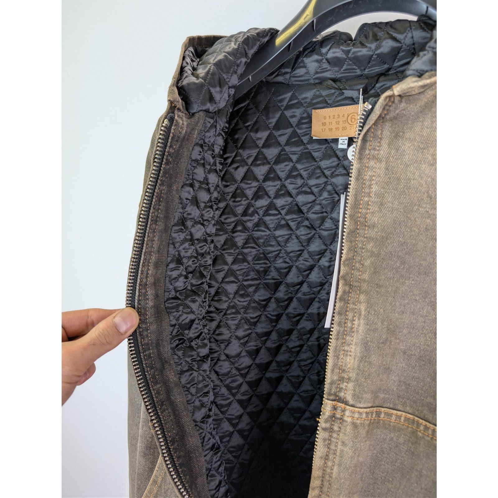 Maison Margiela o1rshd1 MM6 Hooded Hoodie Denim Jacket in Brown Size US M / EU 48-50 / 2 - 7 Thumbnail