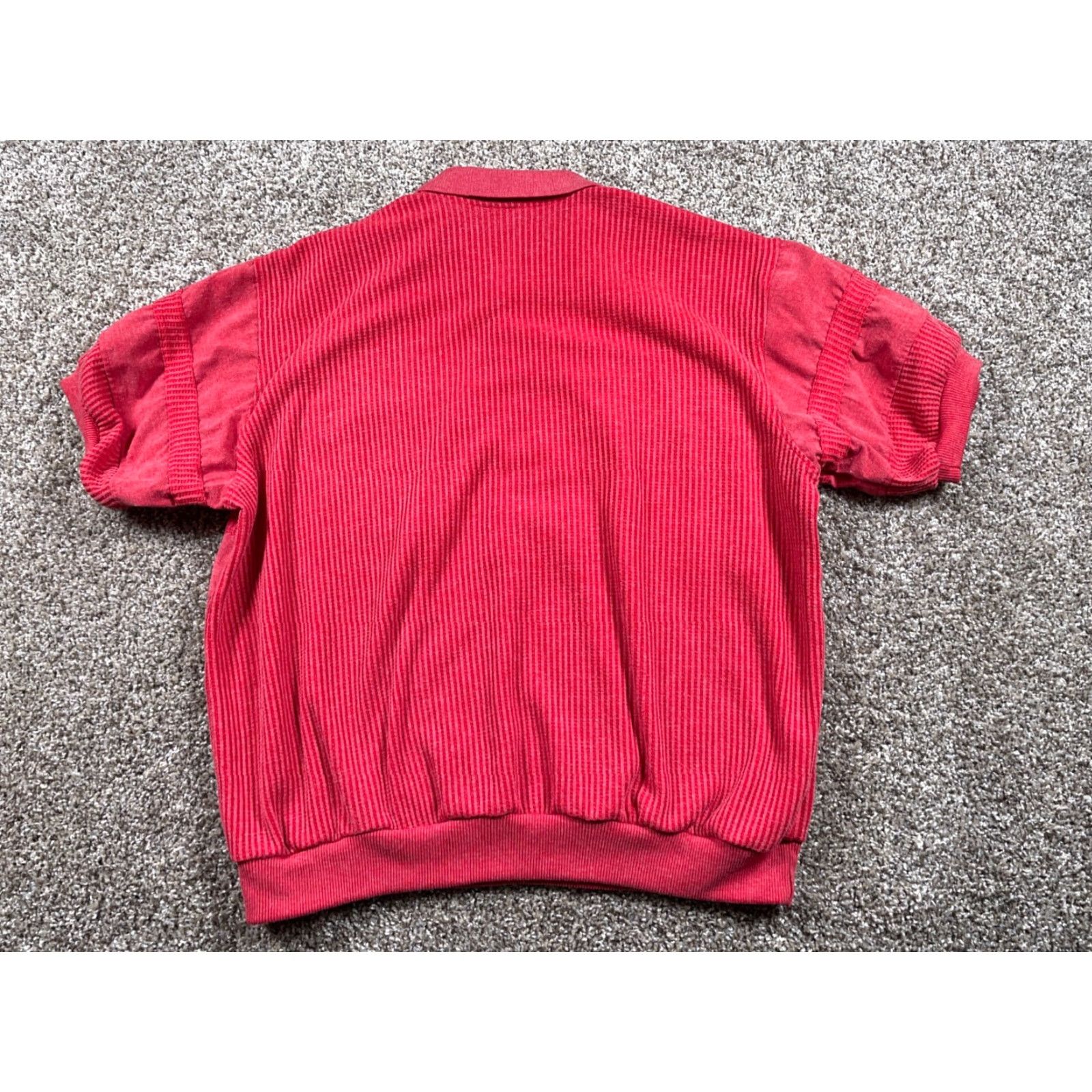 Vintage VINTAGE Knightsbridge Polo Shirt Man Big 2X Red Ribbed Paneled 80s 90s Casual Shirt Mens Red Knightsbridge Polo Shirt II Size US XXL / EU 58 / 5 - 3 Thumbnail