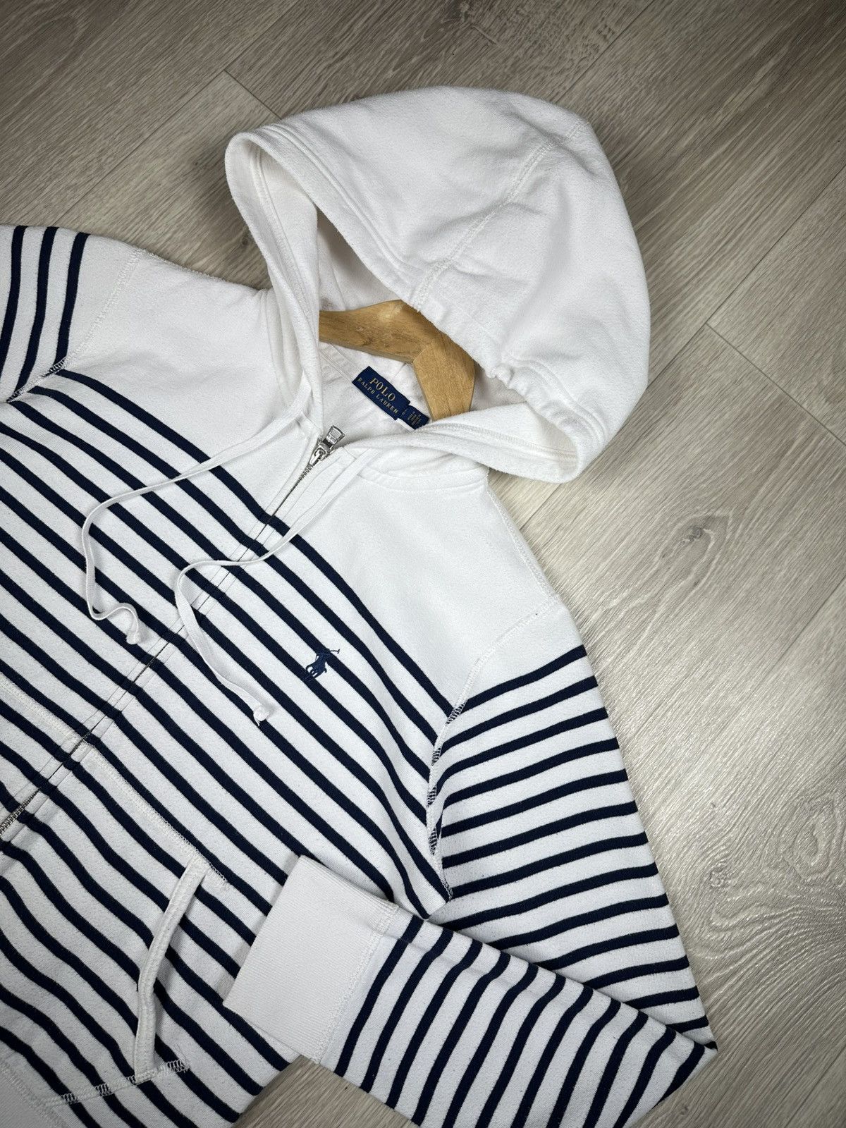 Polo Ralph Lauren × Ralph Lauren Vintage Polo Ralph Lauren Women’s Striped Hoodie Size L Size L / US 10 / IT 46 - 2 Thumbnail