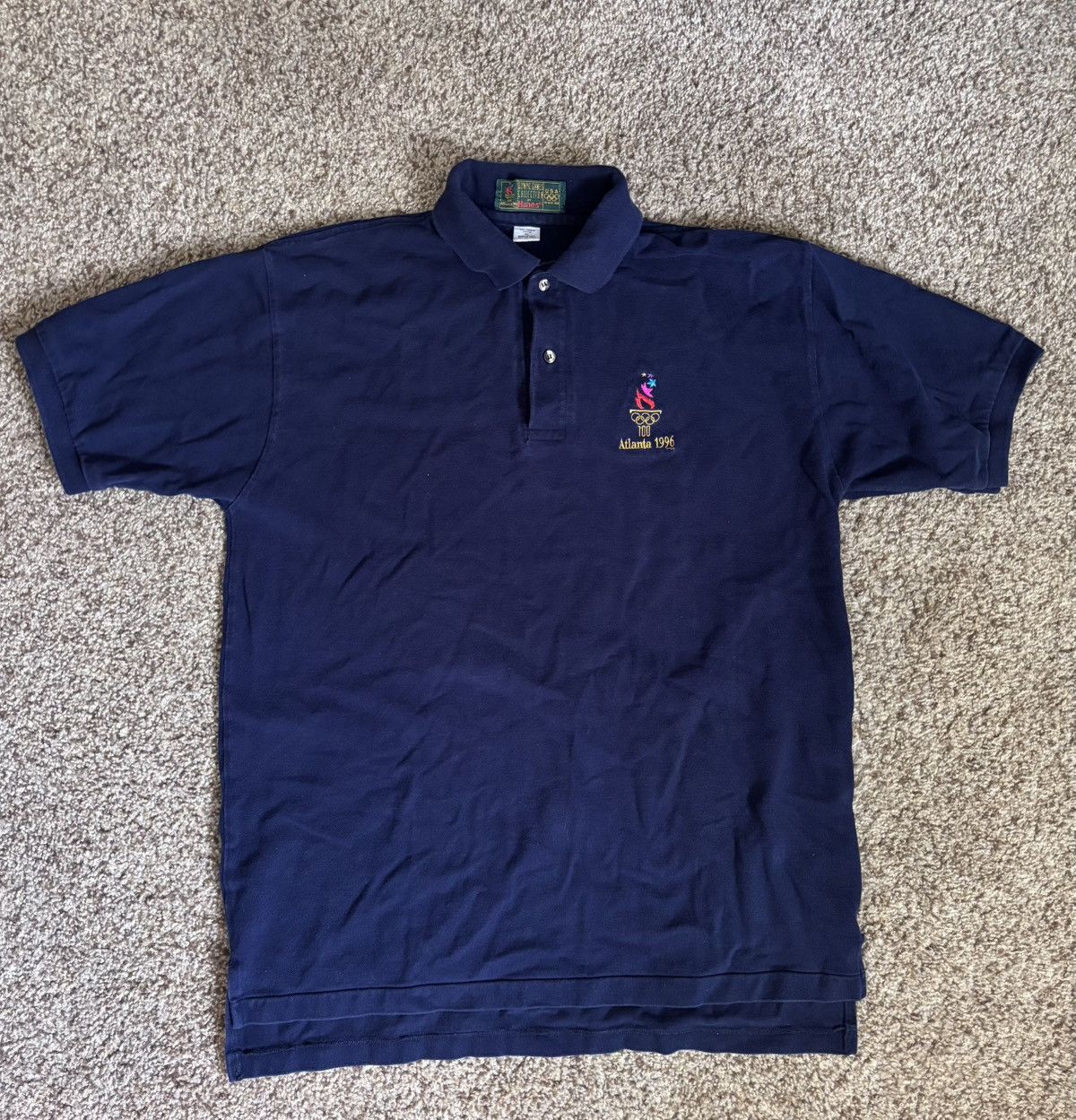 Hanes × USA Olympics × Vintage Vintage 1996 Hanes Atlanta Olympic Sports Polo Size XL Size US XL / EU 56 / 4 - 1 Thumbnail