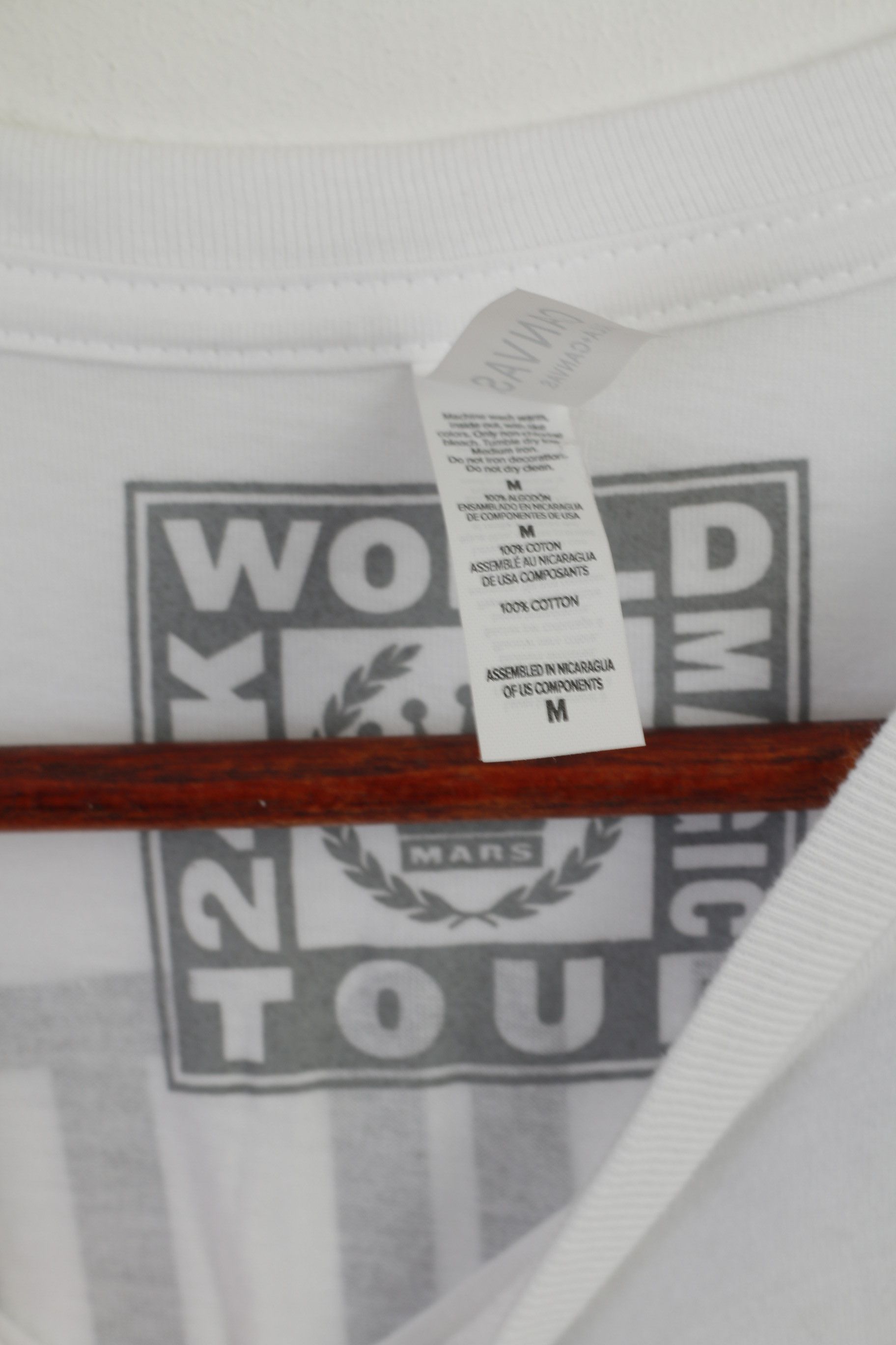 Band Tees Canvas Men M Shirt White Cotton Bruno Mars World 8854 Size US M / EU 48-50 / 2 - 3 Thumbnail
