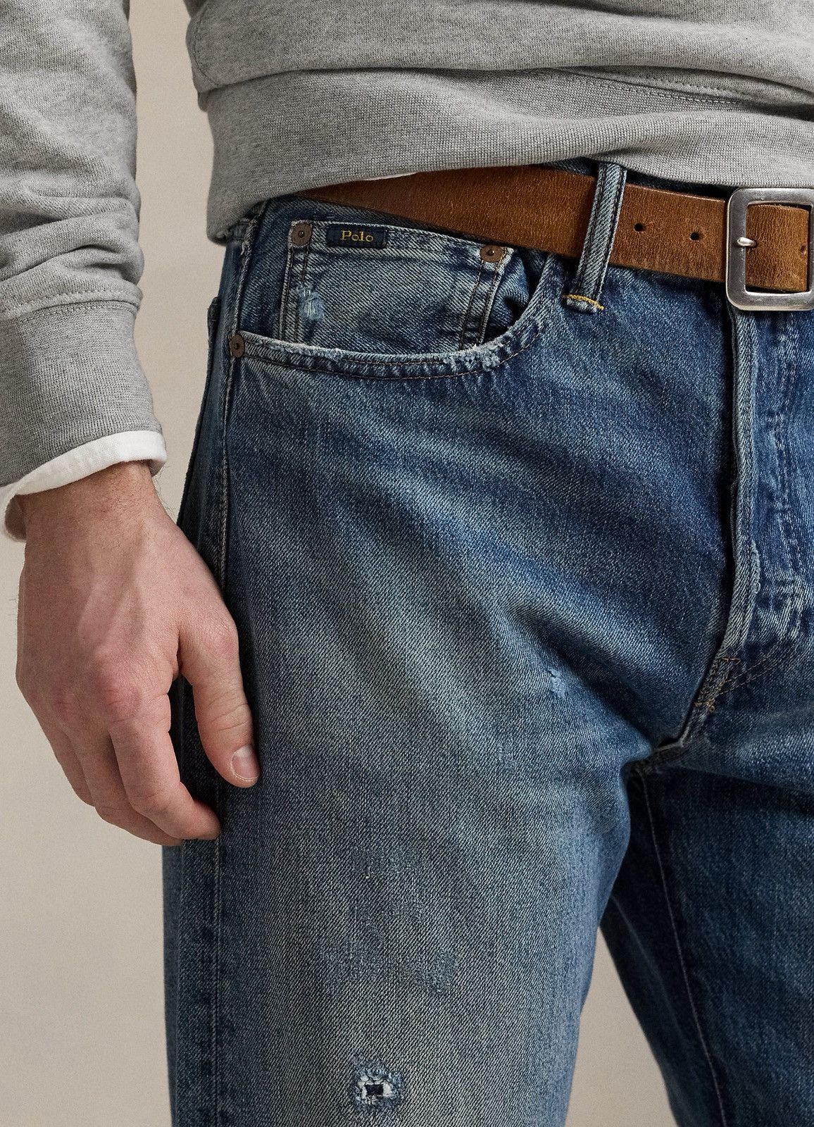 Polo Ralph Lauren Polo Ralph Lauren Heritage Straight Distressed Jean Sz 33/32 Size US 33 - 5 Thumbnail