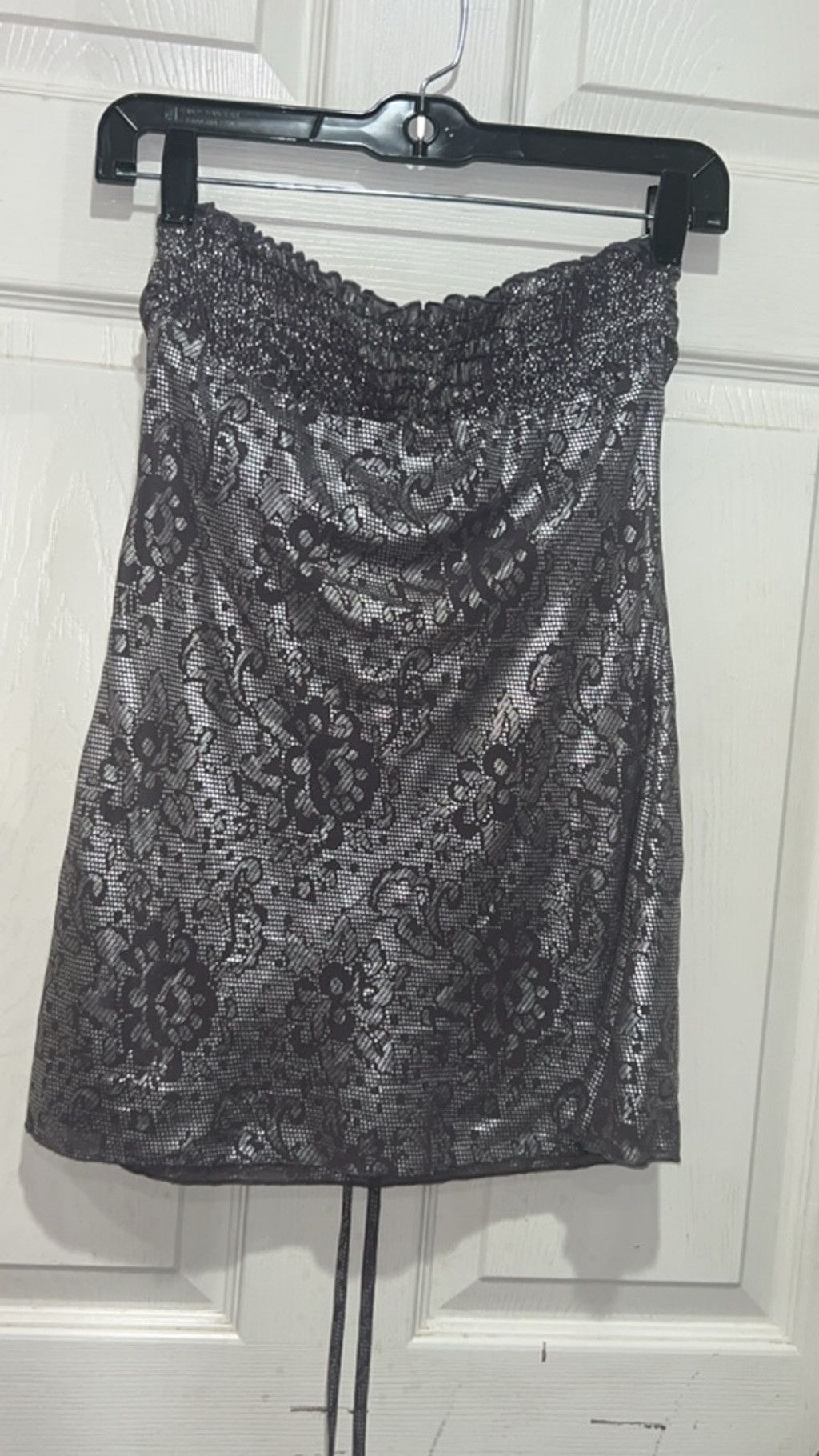 Other Women's Charlotte Russe Strapless top dark Silver Lace Size S / US 4 / IT 40 - 3 Thumbnail