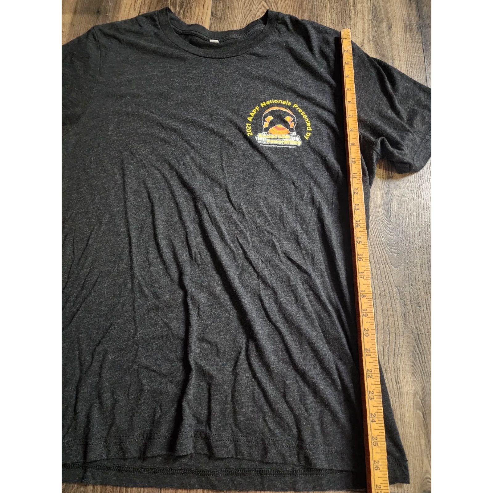 Vintage Mens T-Shirt American Amateur Powerlifting Federation AAPF Nationals 2021 Logo Graphic Print Short Sleeve Gray L Size US L / EU 52-54 / 3 - 2 Thumbnail