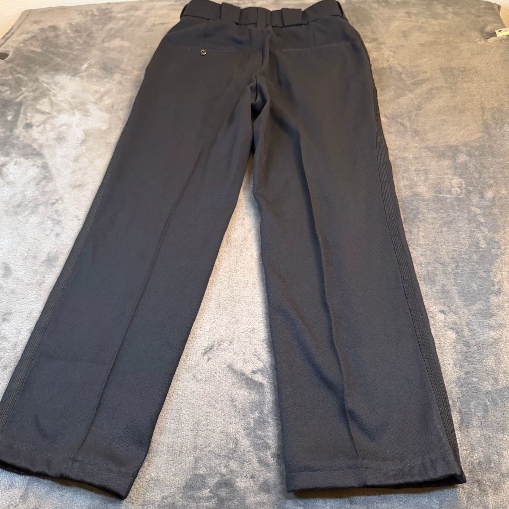 Vintage Horace Small Mens Navy Blue Uniform Trousers Flex Waist Work Pants 32x29 HS21377 Size US 32 / EU 48 - 3 Thumbnail