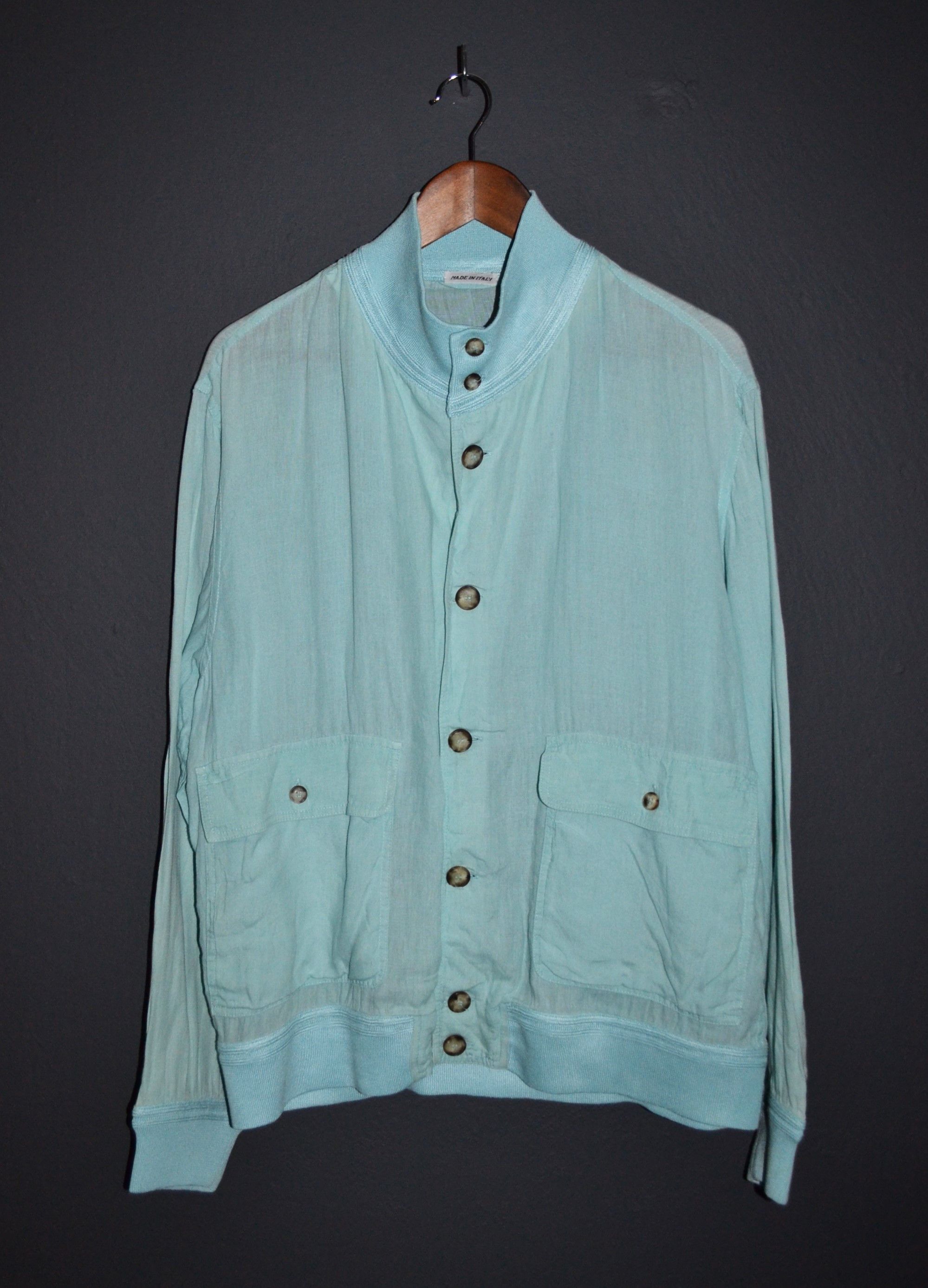 Brioni Brioni Vintage Light Blue Linen Bomber Flight Jacket XL Size US XL / EU 56 / 4 - 4 Thumbnail