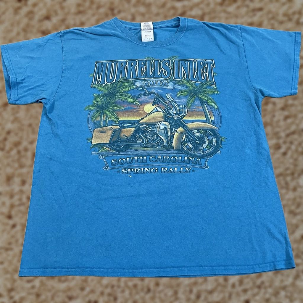 Gildan Gildan South Carolina Spring Rally Shirt Mens Adult Large Blue T-Shirt USA Biker Shirt Size US L / EU 52-54 / 3 - 1 Thumbnail