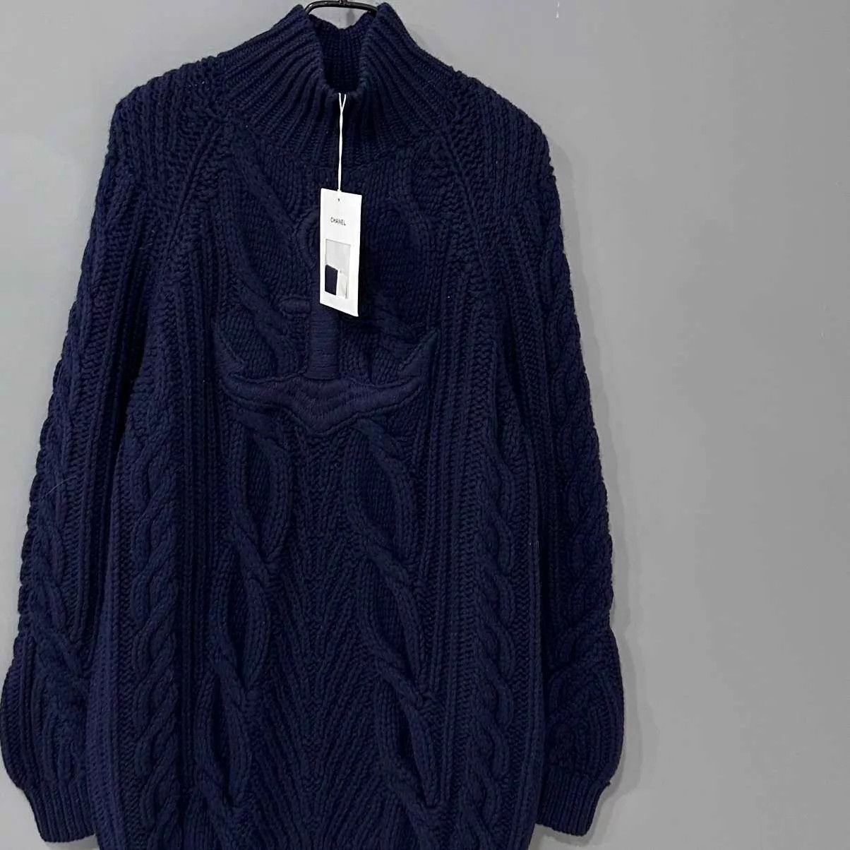 Chanel Chanel Burger Series Women's Navy Knit Sweater 38 Size S / US 4 / IT 40 - 1 Thumbnail