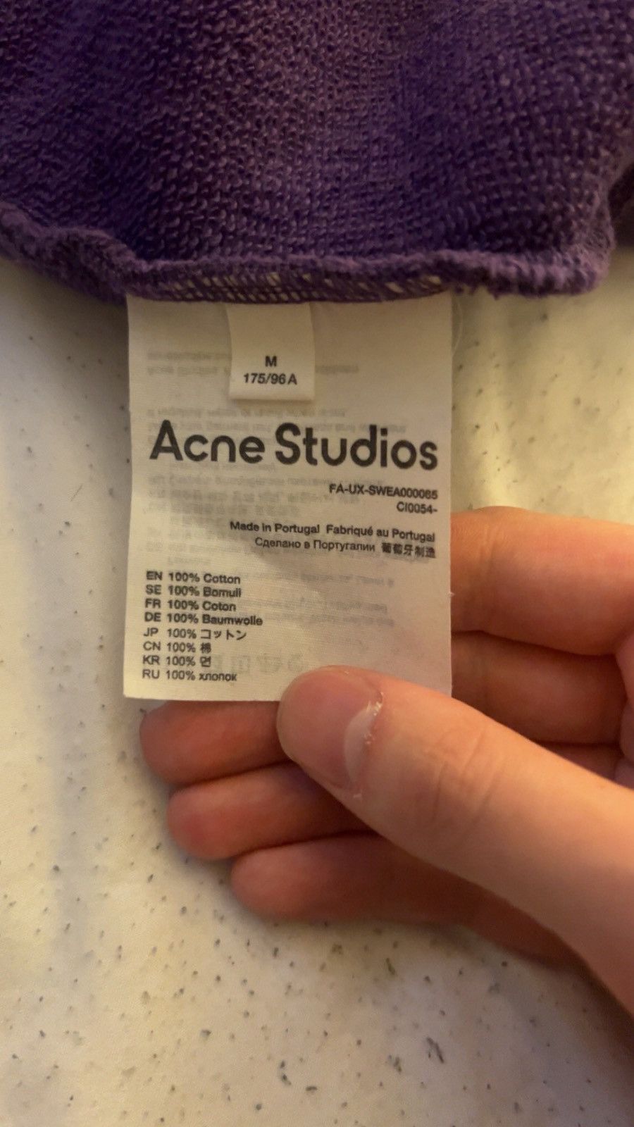 Acne Studios Acne Studios Purple Crewneck Size US L / EU 52-54 / 3 - 5 Thumbnail