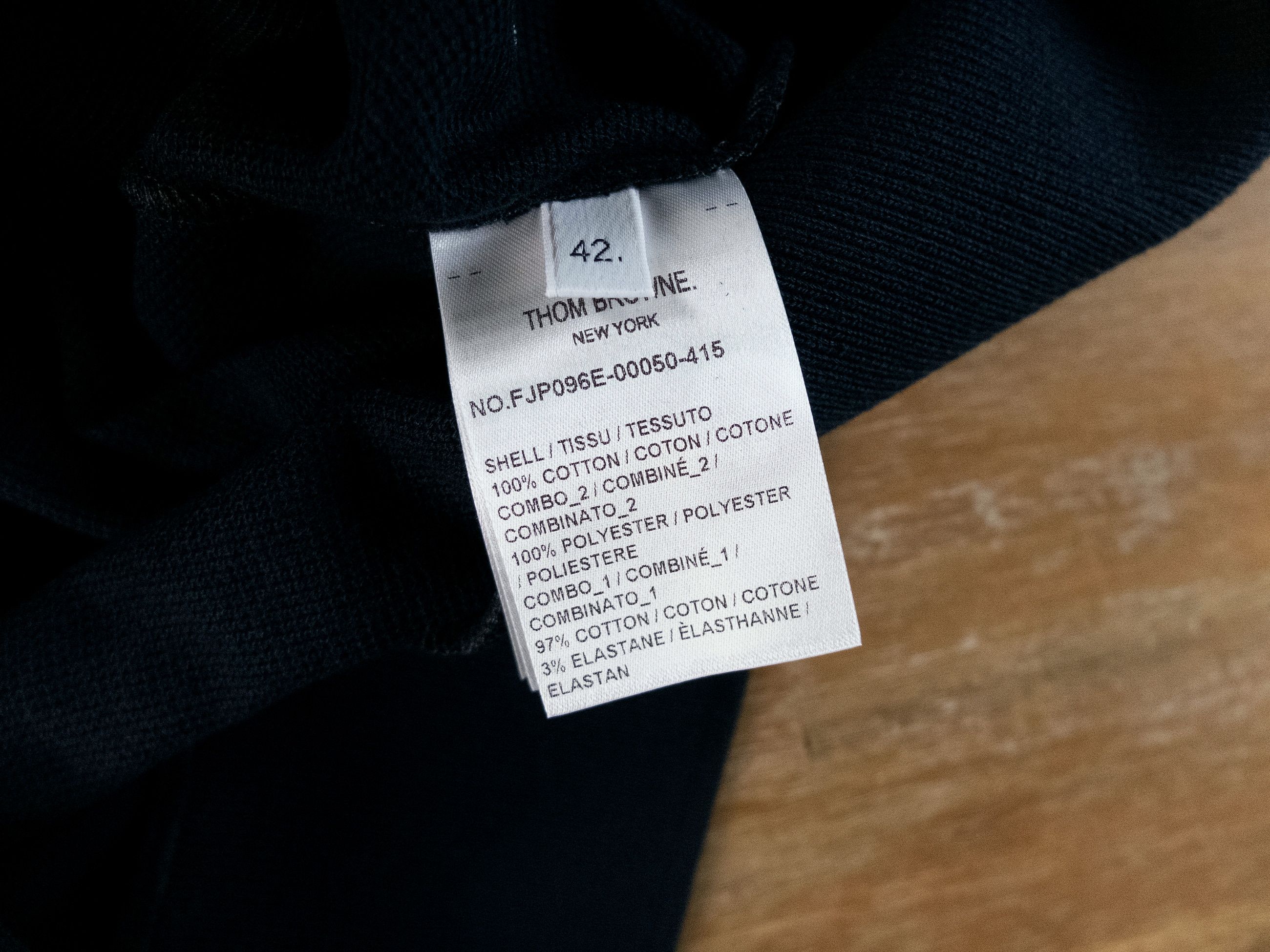 THOM BROWNE navy blue Hector & rose polo shirt Size 6 / 42
