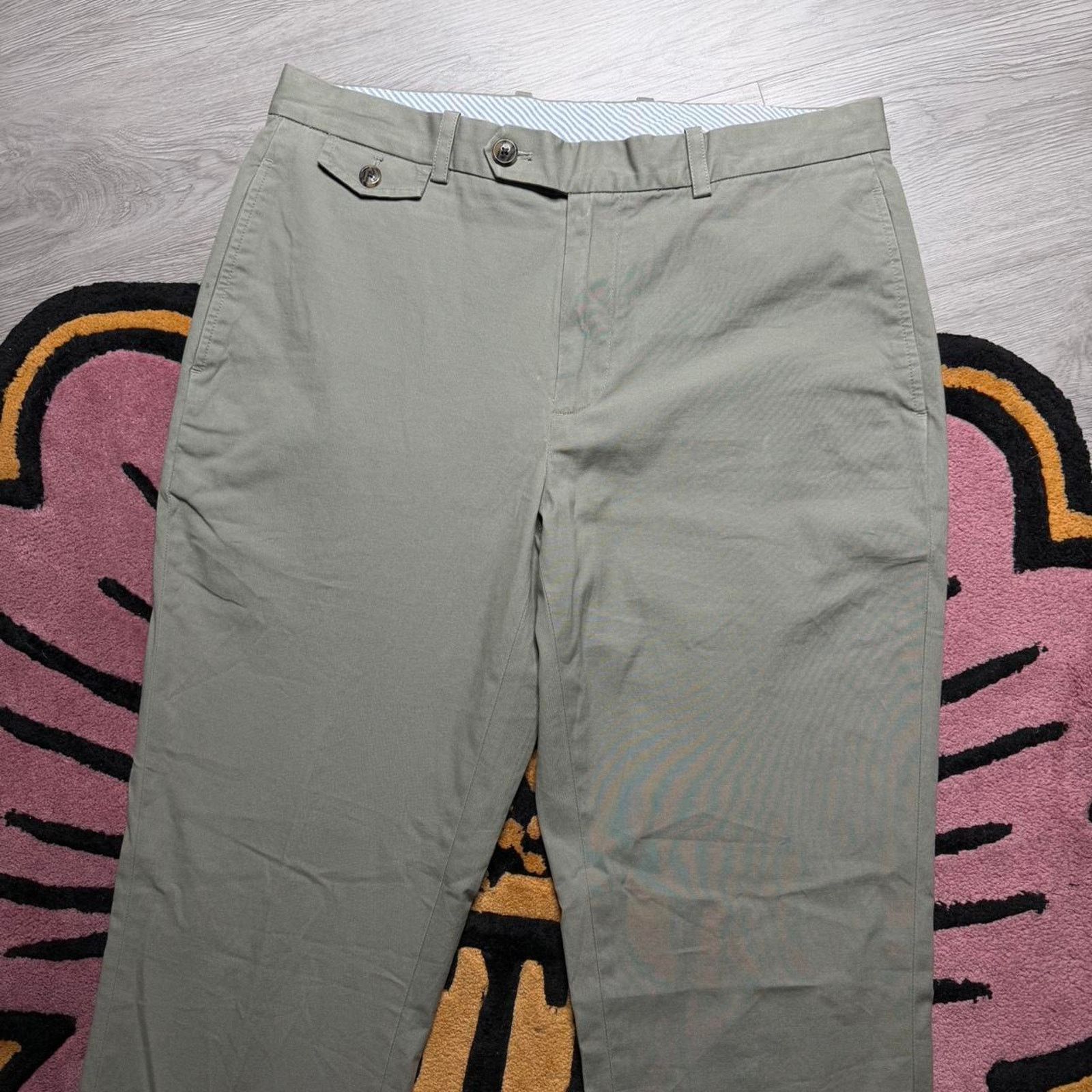 Brooks Brothers Brooks Brothers Slim Fit Casual Chino Pants Size 34x32 Green Size US 34 / EU 50 - 2 Thumbnail