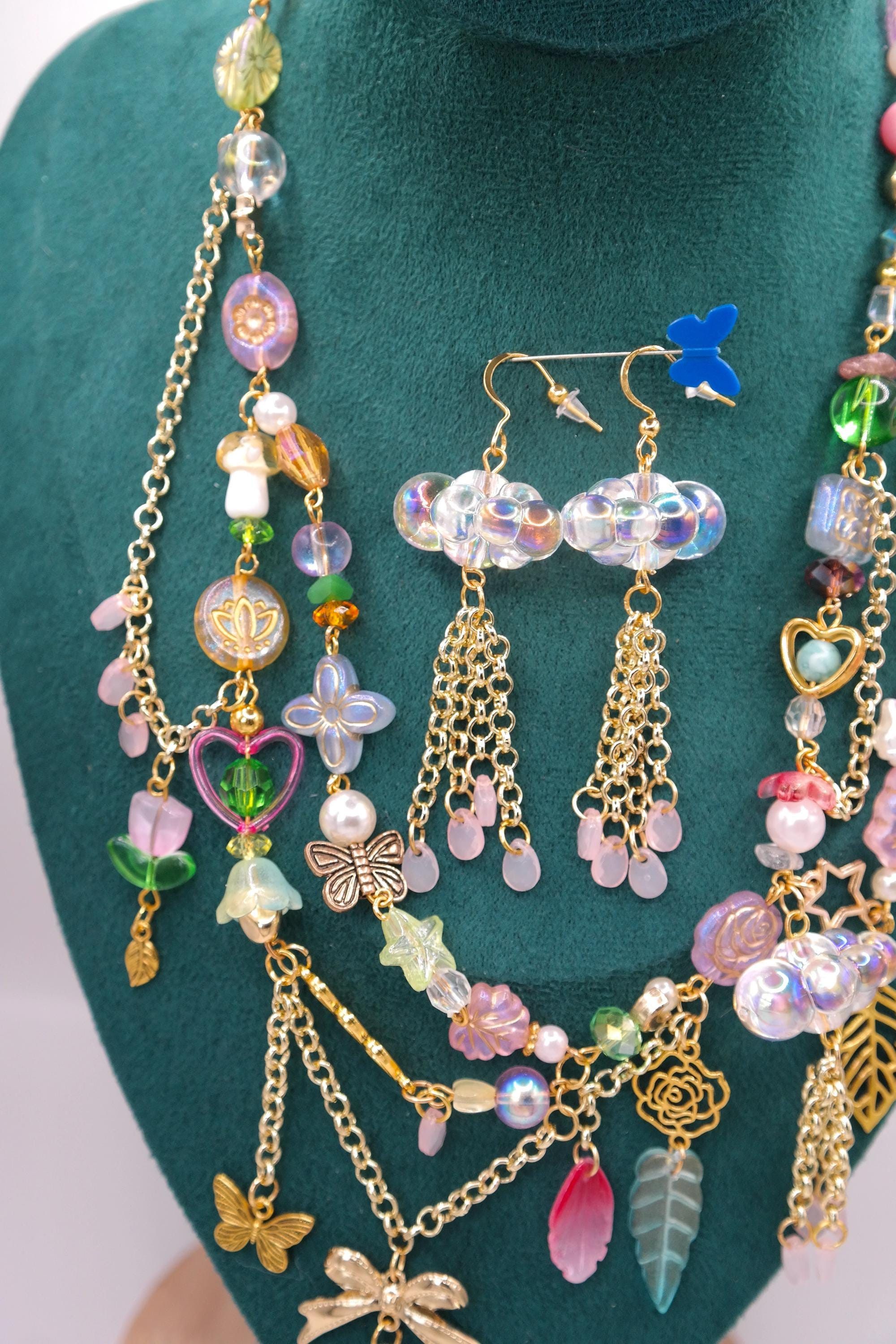 Handmade Gold April Showers Fairy Necklace & Earrings Set Size ONE SIZE - 2 Thumbnail