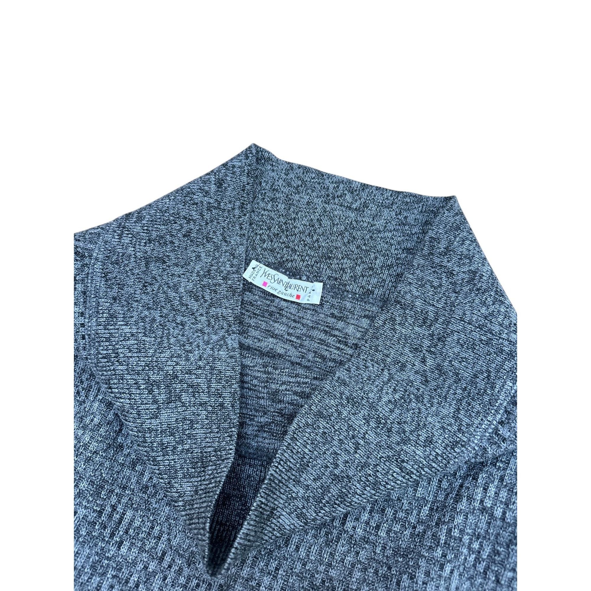 Yves Saint Laurent 1990s Grey Merino Wool Knit Skirt Size 28" / US 6 / IT 42 - 4 Thumbnail