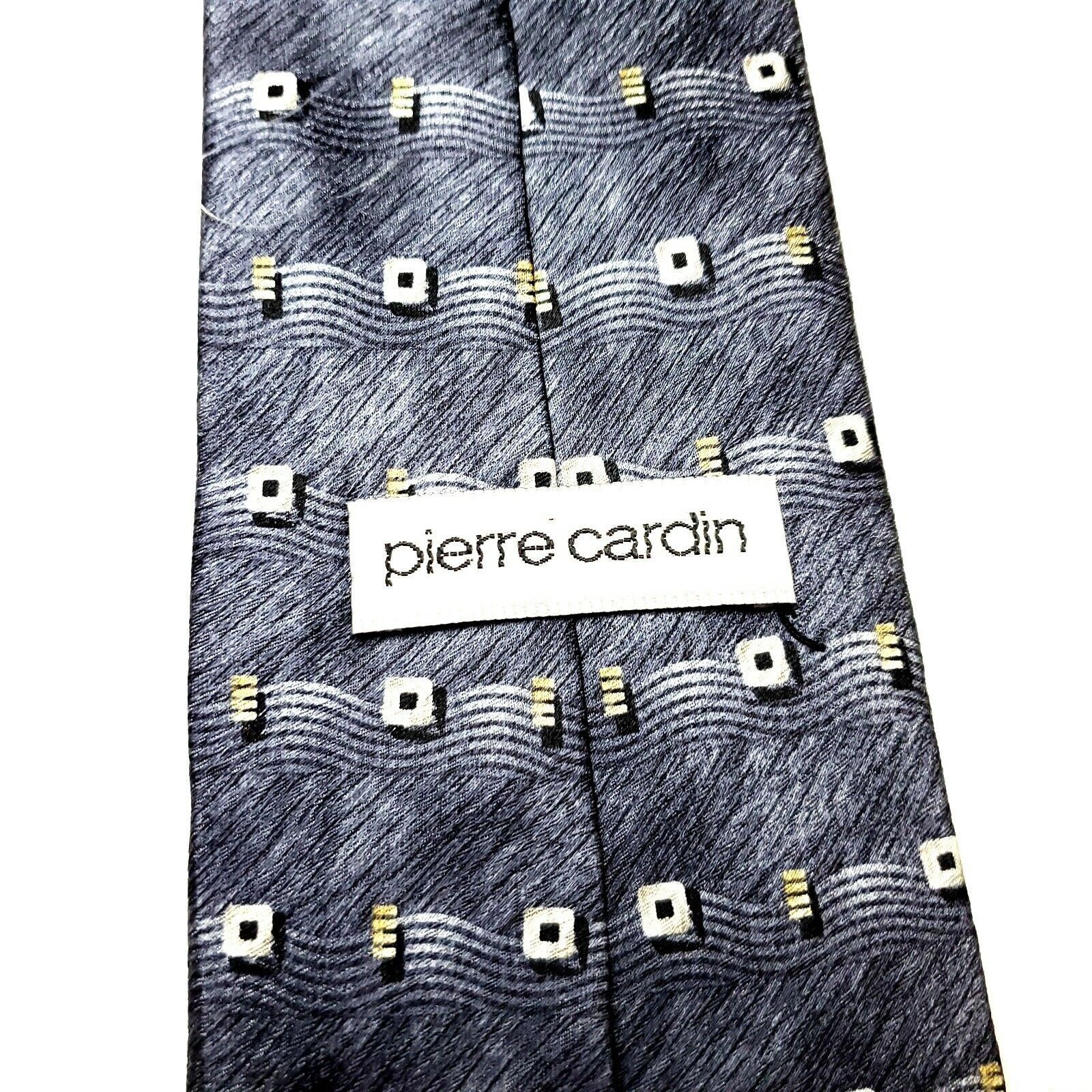 Pierre Cardin Pierre Cardin Silk Tie Print Gray Wide Size ONE SIZE - 3 Thumbnail