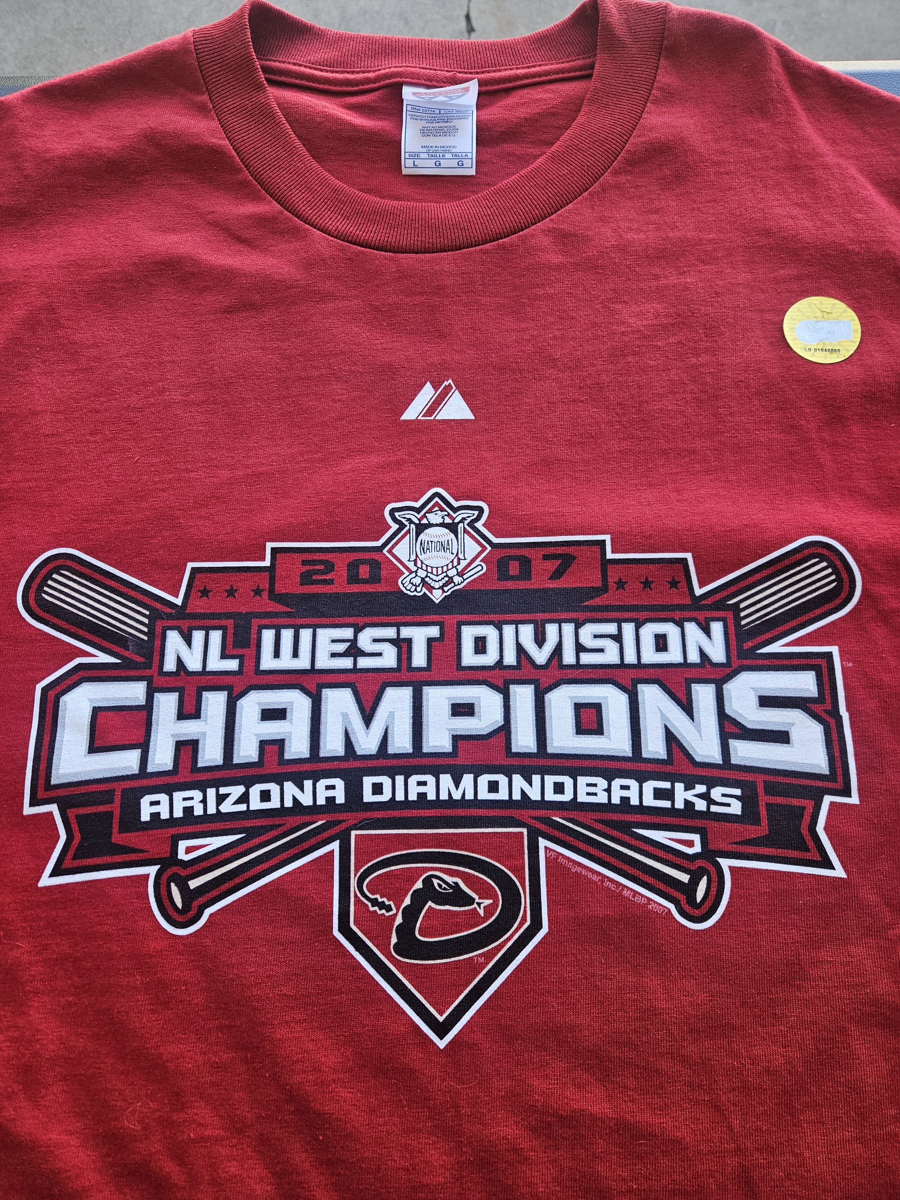 Majestic Arizona Diamondbacks 2007 NL West Champions MLB Majestic Tee Size US L / EU 52-54 / 3 - 3 Thumbnail