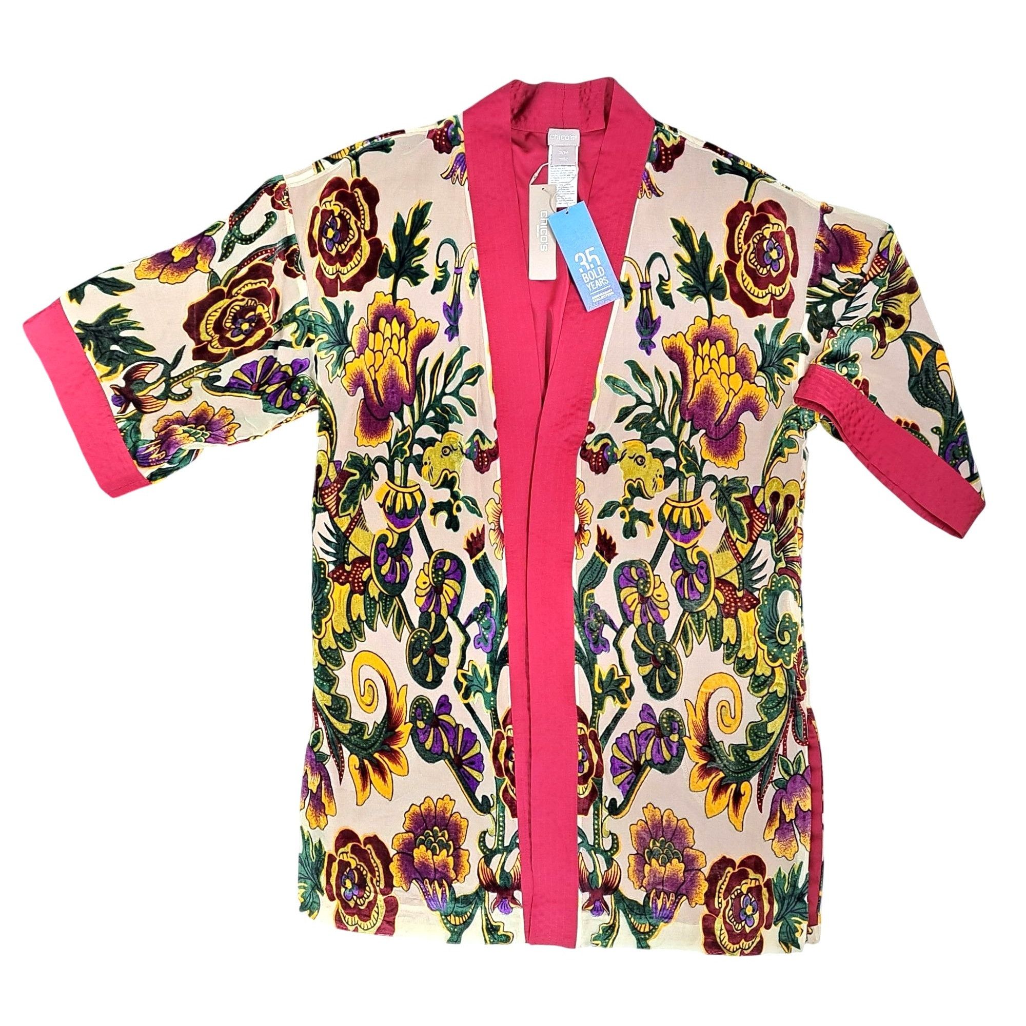 Chicos Chico's Burnout Kimono Jacket Small Medium Special Edition Size M / US 6-8 / IT 42-44 - 4 Thumbnail