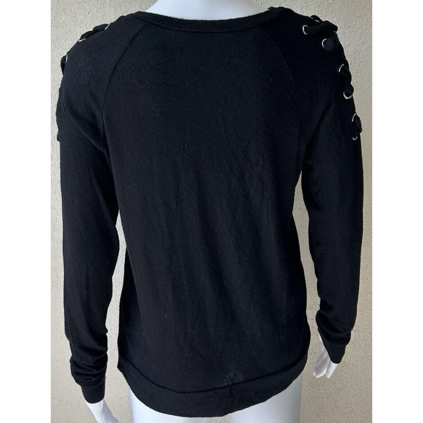 Other Just Be | Alternative Goth Black Long Sleeve Shirt | Medium Size M / US 6-8 / IT 42-44 - 2 Thumbnail