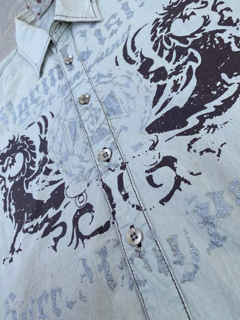 If Six Was Nine Vintage Thrashed Y2K Poem Punk Gothic Button Up Shirt Size US M / EU 48-50 / 2 - 4 Thumbnail