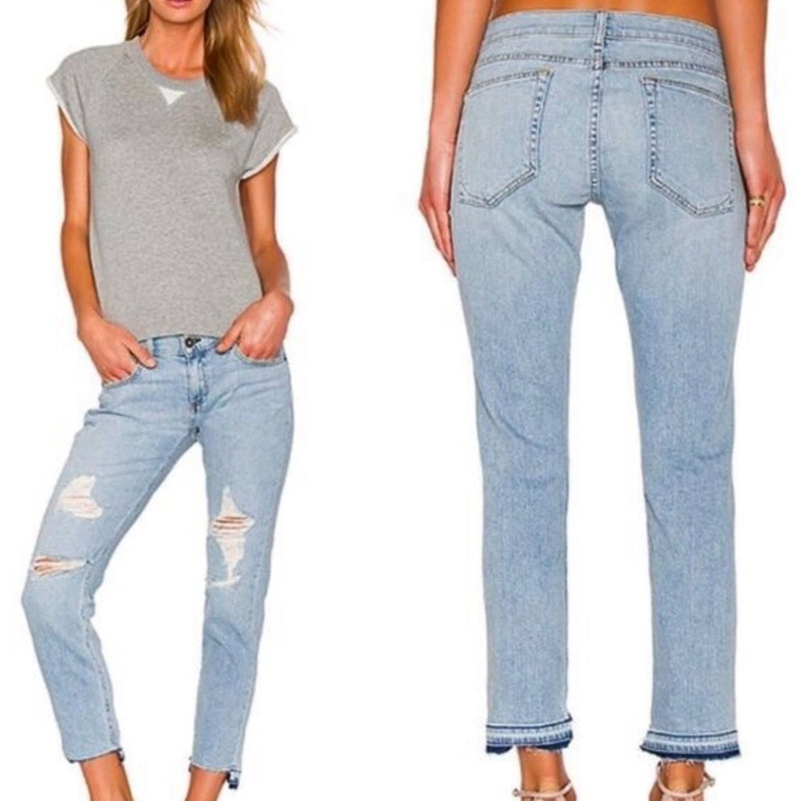 Rag & Bone RAG & BONE Light Wash Distressed Dre Capri Jeans Sz 26 Size 26" / US 2 / IT 38 - 1 Thumbnail