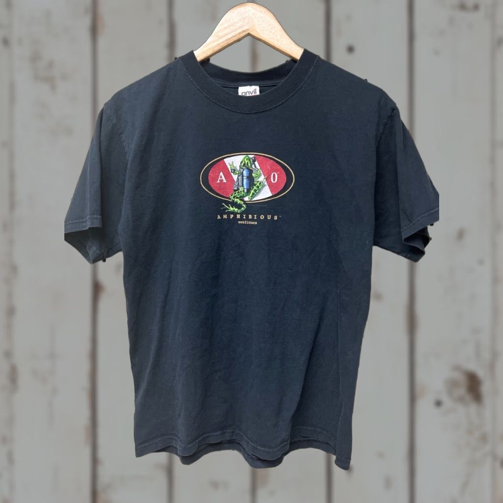 Fruit Of The Loom VINTAGE Fruit of the Loom T-Shirt Mens M Black Deep Sea Electric Eel Diving 90s Beach Nautical Fish Logo Pockets | Shirts | Mens | Black | 1990s Size US M / EU 48-50 / 2 - 1 Thumbnail