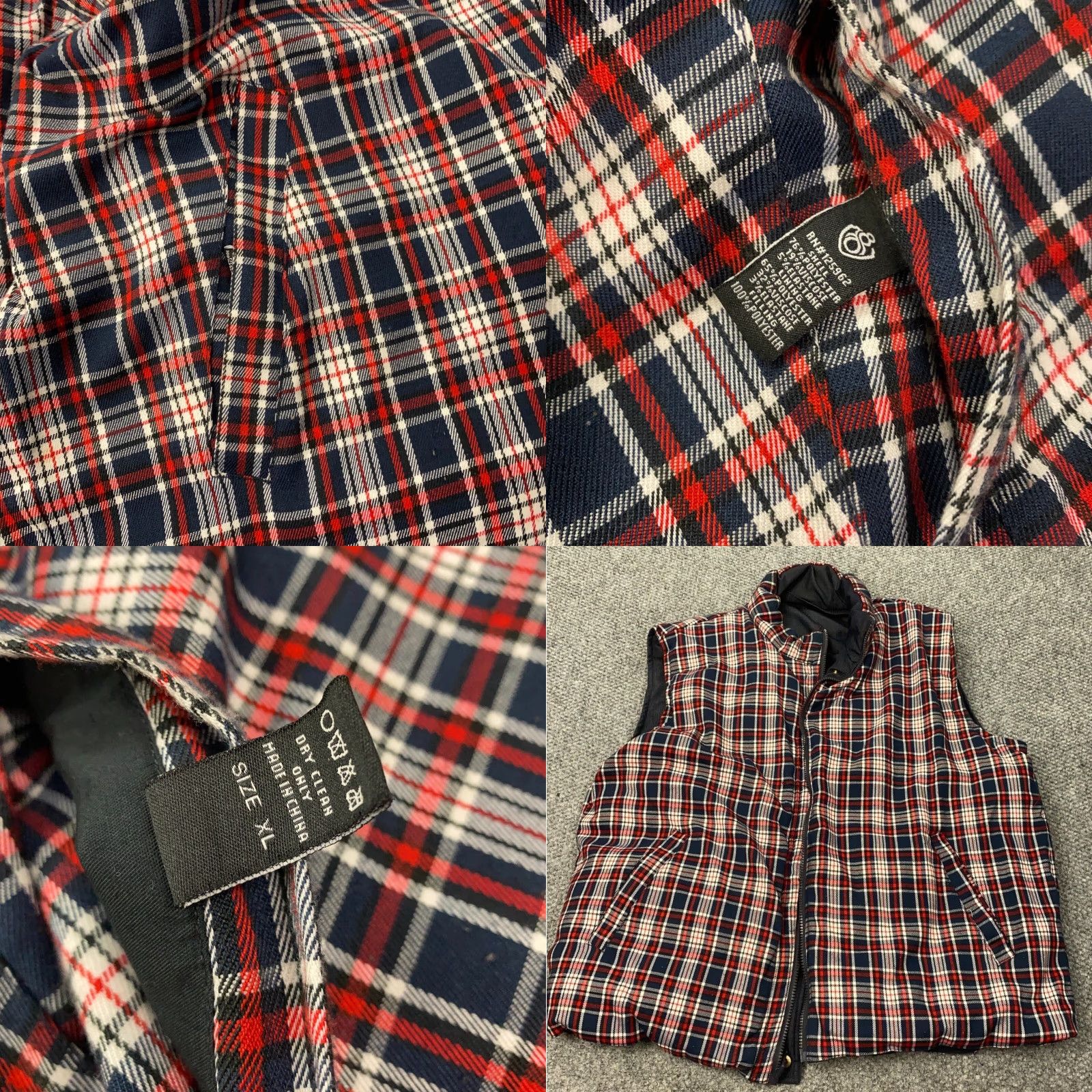 Vintage VINTAGE Eight 732 Vest Mens XL Blue/Plaid Reversible Winter Outdoors Trucker Size US XL / EU 56 / 4 - 8 Thumbnail