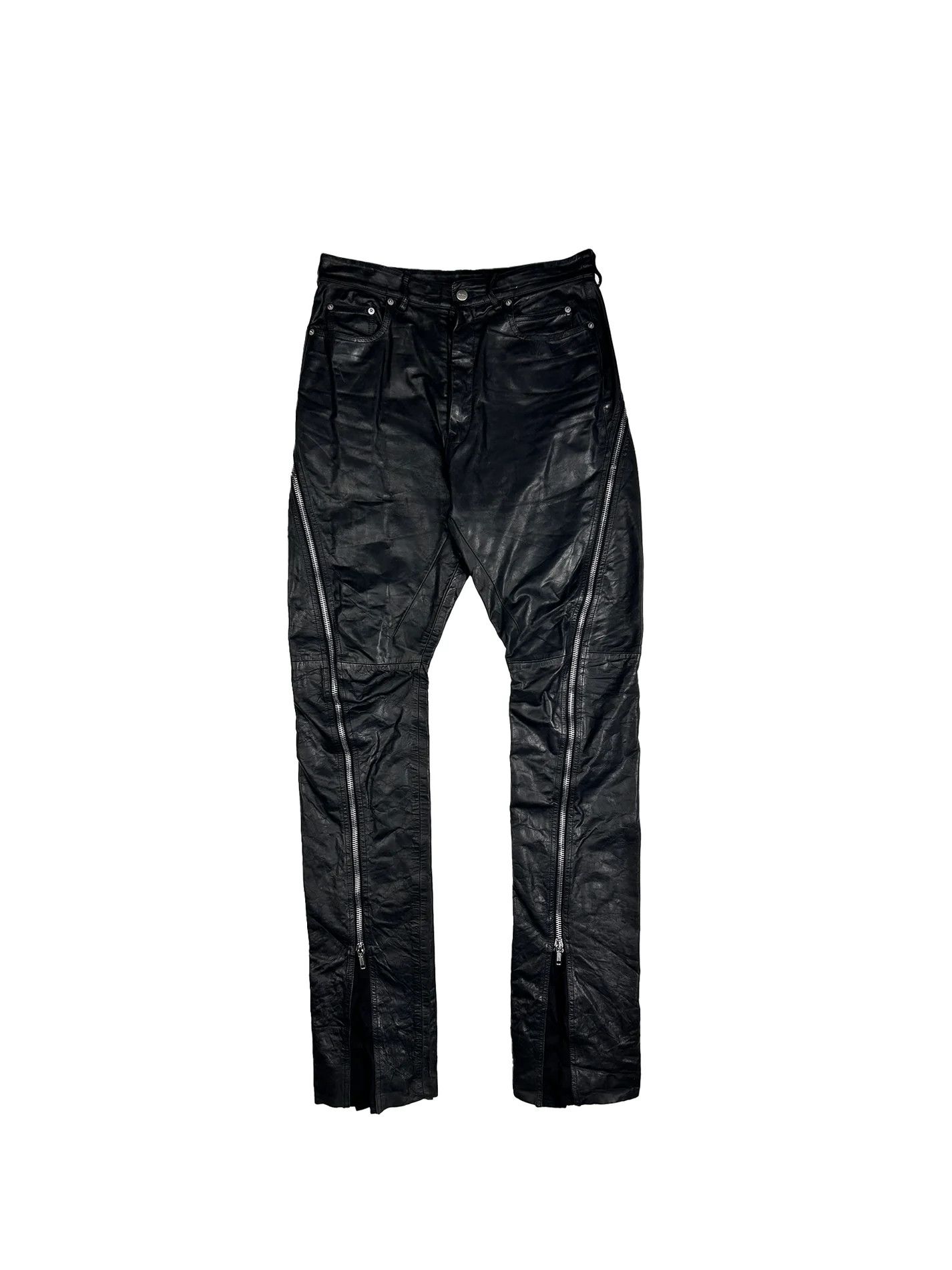 Rick Owens SS2023 EDFU Bolan Banana Leather Pants Size US 31 - 1 Thumbnail