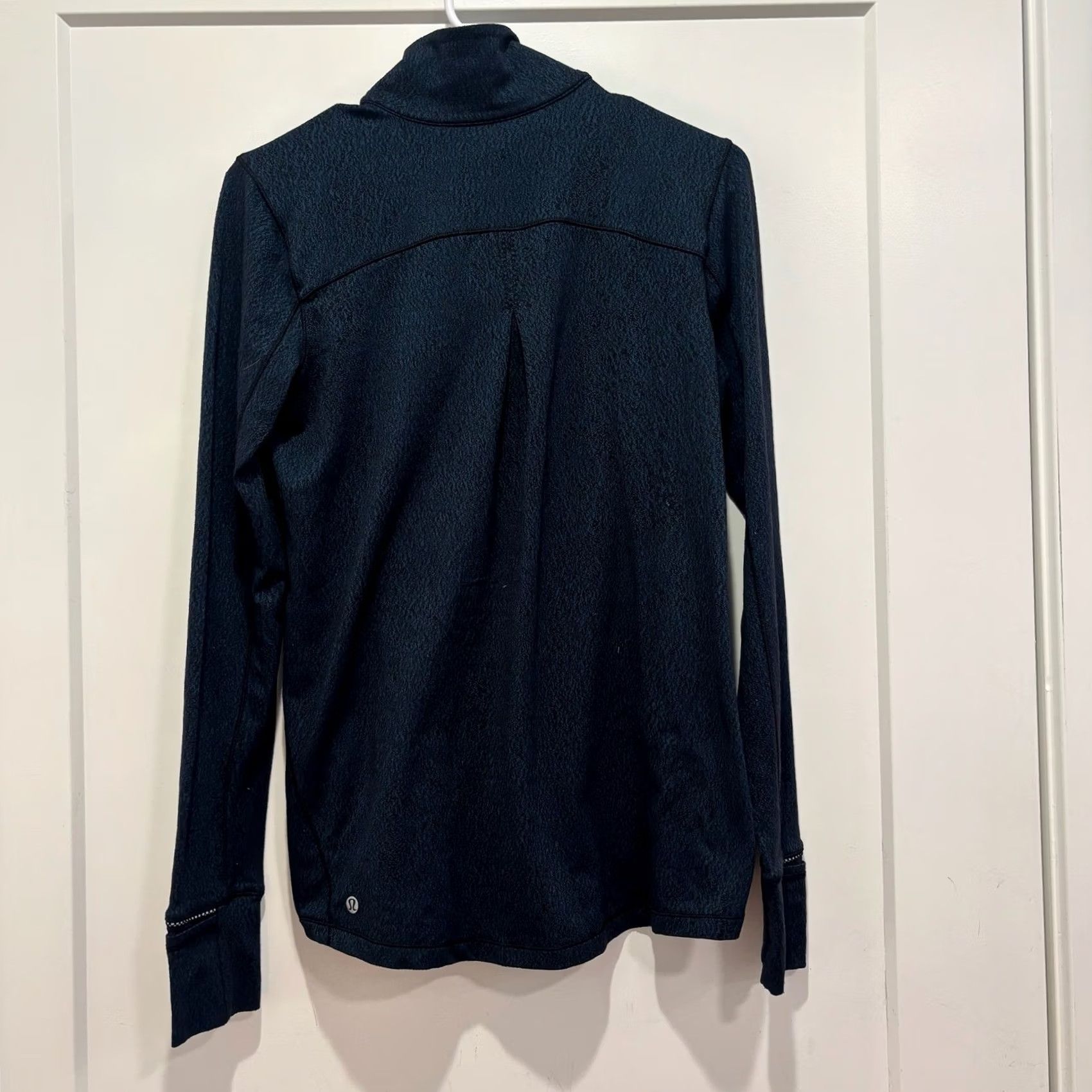 Lululemon Lululemon Athletic Top Teal Black Space Dye Pullover Size 6 Mock Neck Thumbholes Size M / US 6-8 / IT 42-44 - 3 Thumbnail