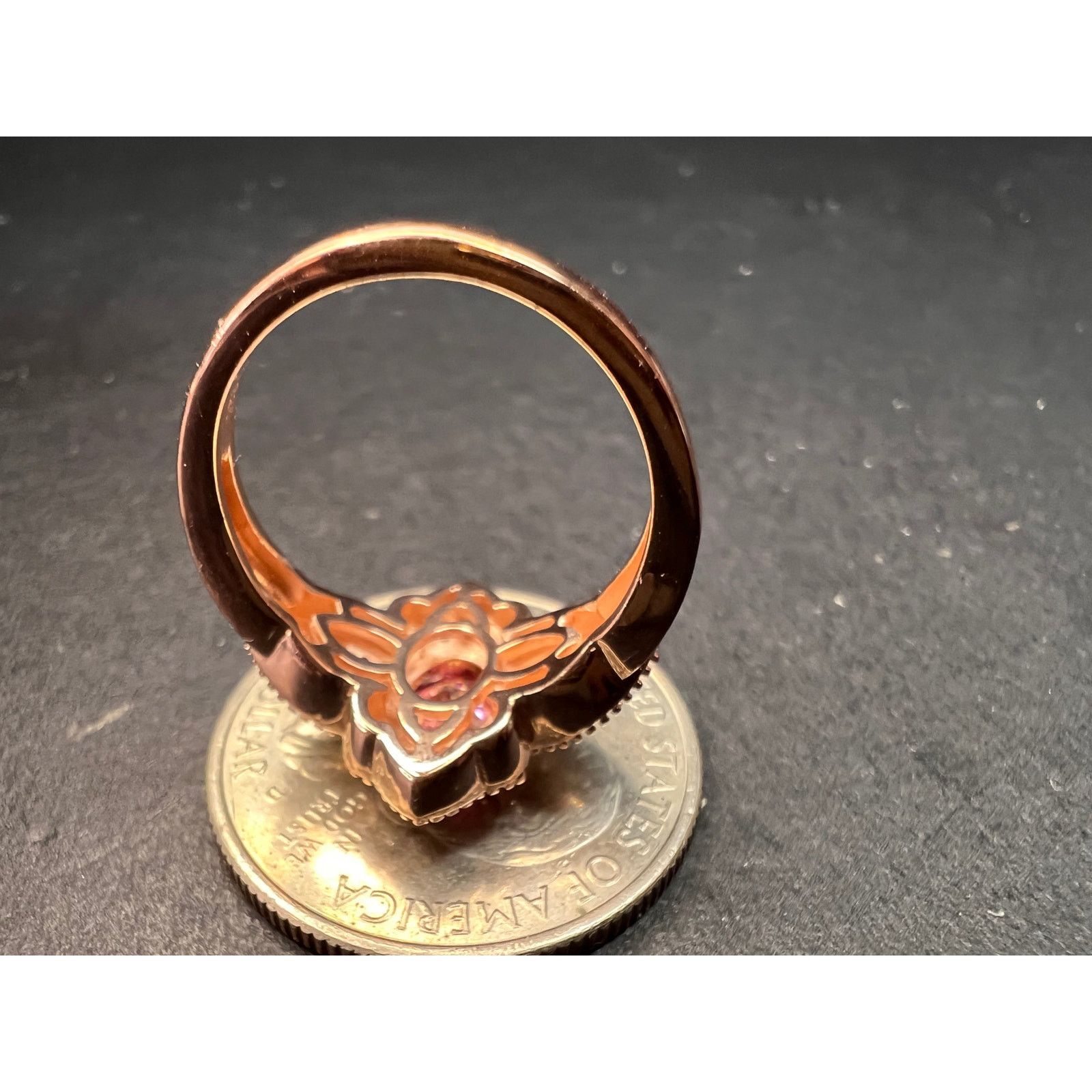 Other NEW Pink Moissanite ring in rose gold vermeil 925 size 6 Size ONE SIZE - 8 Thumbnail