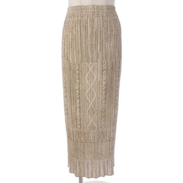 Issey Miyake Issey Miyake size:3 Beige twisted pleated skirt Size 42" / US 20 - 1 Thumbnail