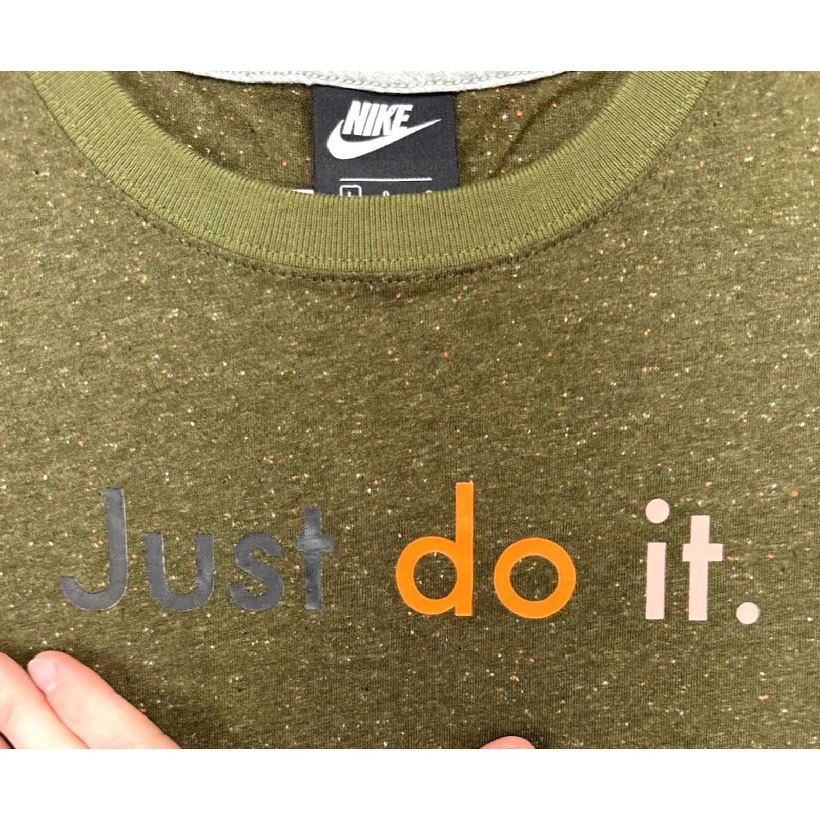 Nike Nike Shirt Adult Large Olive Green Just Do It T-Shirt Short Sleeve Crew Neck Men Size US L / EU 52-54 / 3 - 6 Thumbnail