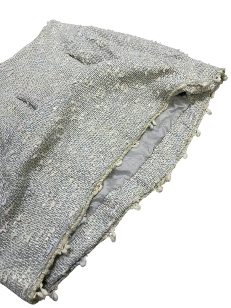 Chanel Chanal Baby Blue Sequin Tweed Skrit Size 30" / US 8 / IT 44 - 7 Thumbnail