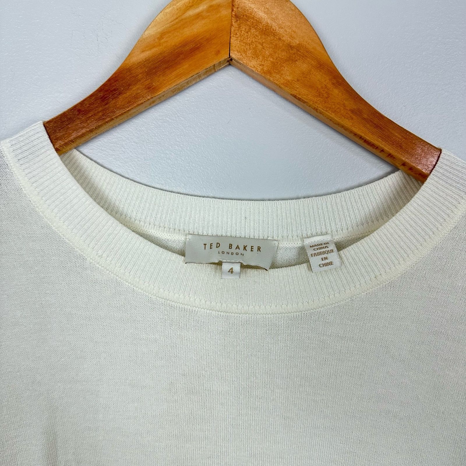 Ted Baker Ted Baker Yaline Ruffle Hem Overlay Woven Jumper Ivory Large Size L / US 10 / IT 46 - 5 Thumbnail