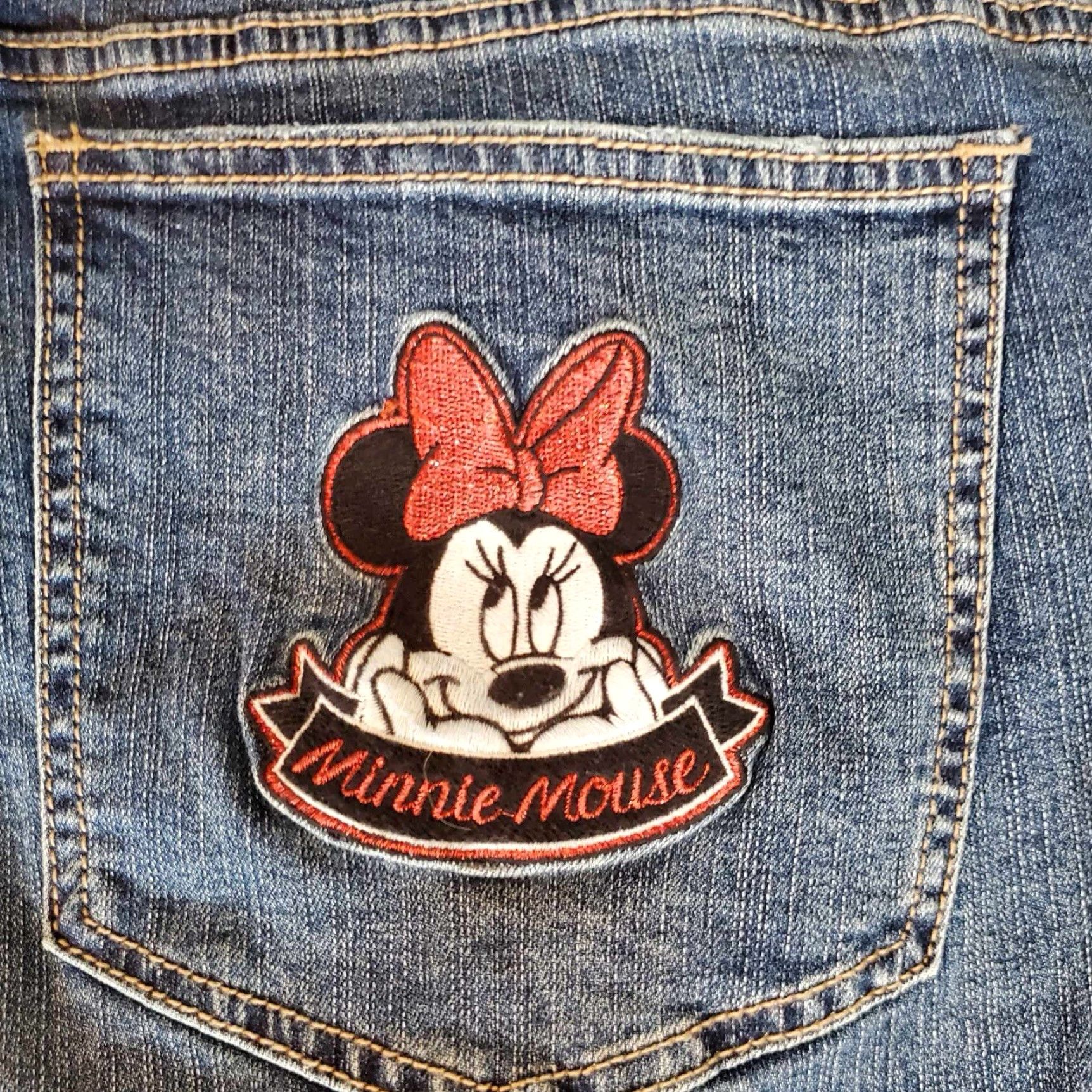 Disney VINTAGE Womens Disney Jeans 28 Capris Mickey Mouse Patches Disney Denim Jeans Womens Size 28 Blue Cotton Blend Denim Size 28" / US 6 / IT 42 - 3 Thumbnail