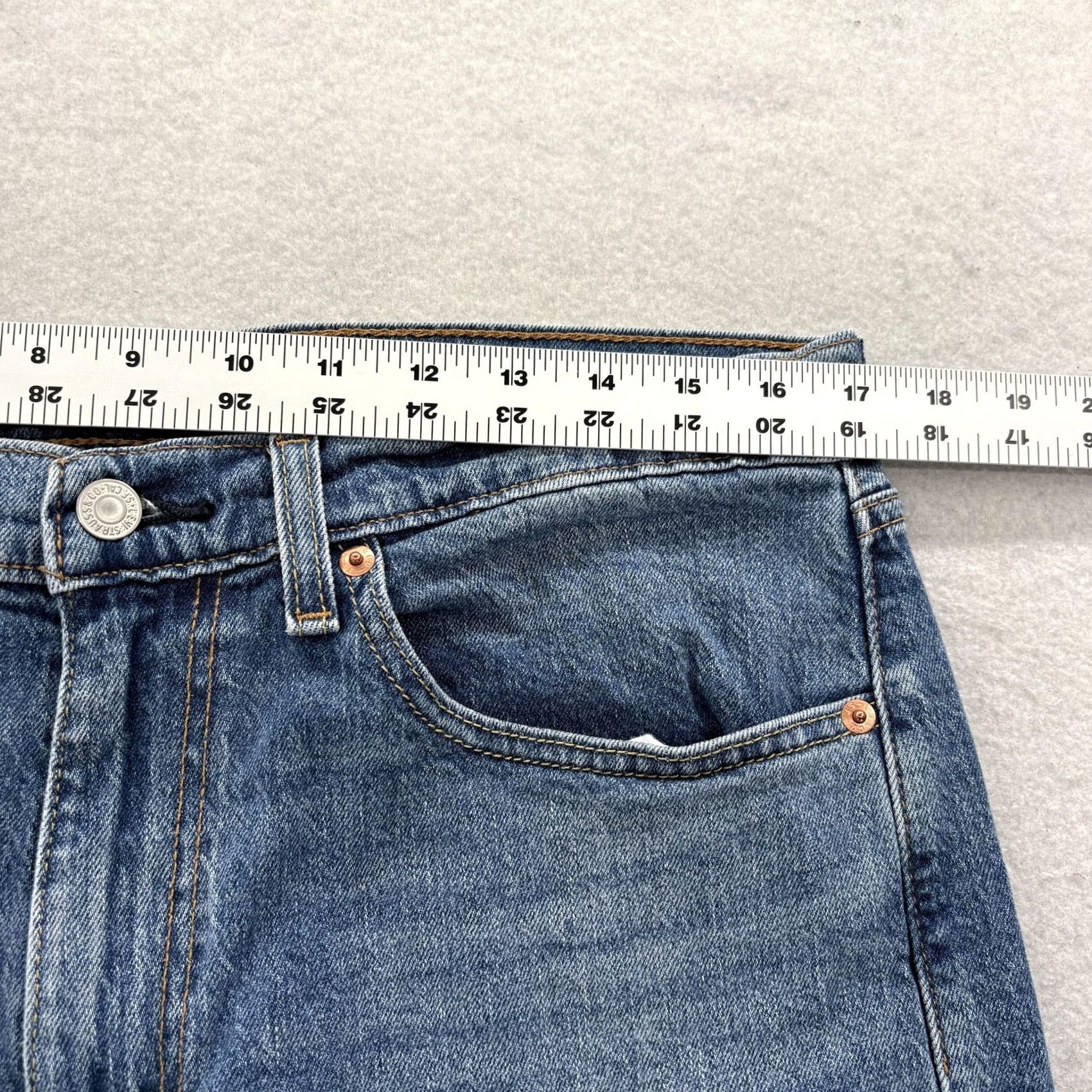 Levi's Levi's 505 Jeans Mens 34x32 Blue Medium Wash Regular Straight Stretch Denim Pants Size US 34 / EU 50 - 6 Thumbnail