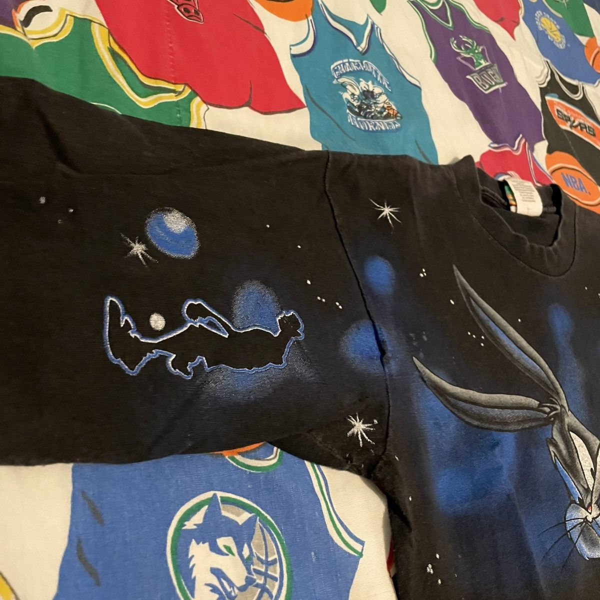 NBA × Vintage Vintage 1996 Space Jam Movie Promo Basketball LS Tee Size US M / EU 48-50 / 2 - 5 Thumbnail