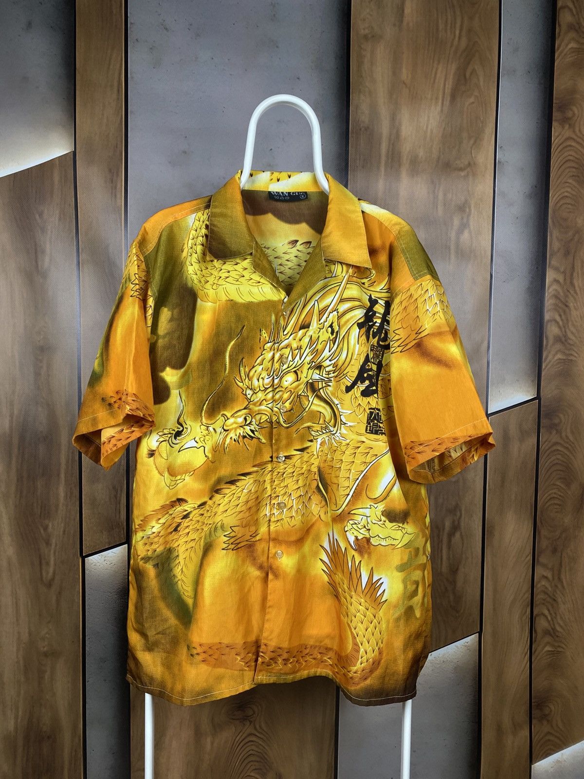 Japanese Brand 🐉Vintage 90s Shiry Short Sleeve Dragon Overprint Wan Guo🐉 Size US XL / EU 56 / 4 - 1 Thumbnail
