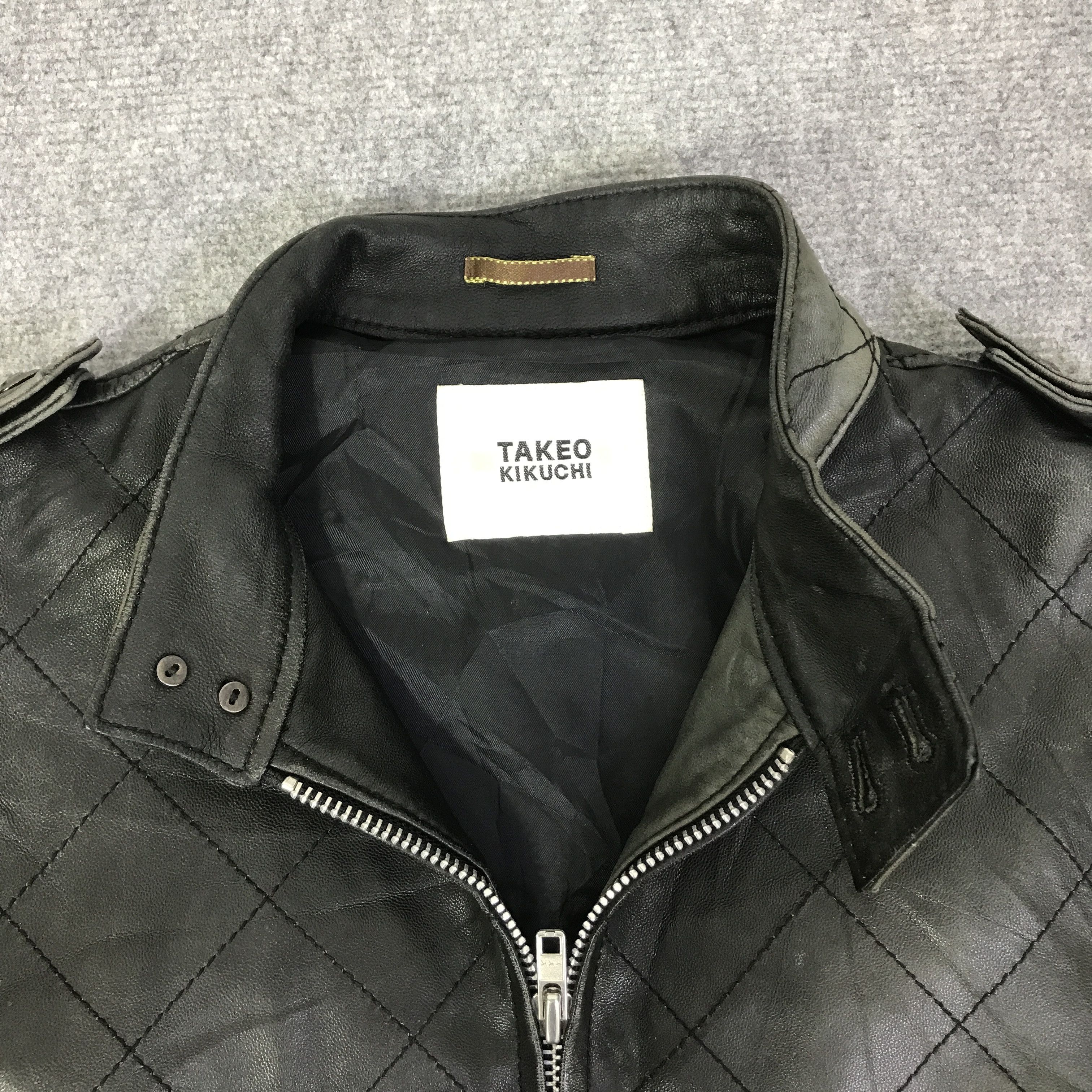 Takeo Kikuchi TAKEO KIKUCHI BLACK FADED LEATHER JACKET K81B20 Size US L / EU 52-54 / 3 - 8 Thumbnail