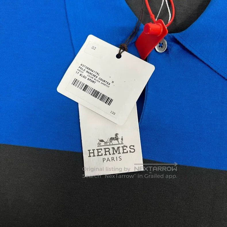 Hermes Hermes Sea Island Cotton Knit Polo Shirt Size US XL / EU 56 / 4 - 4 Thumbnail