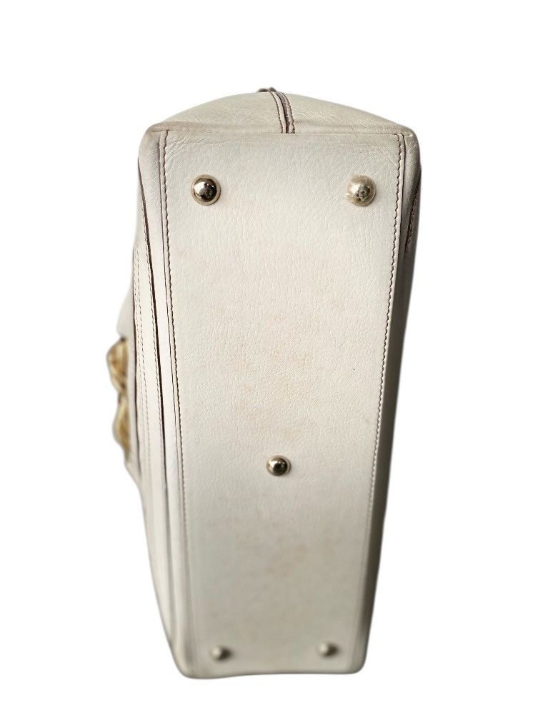 Anya Hindmarch Anya Hindmarch White Leather Chain Link Handle Bag Size ONE SIZE - 7 Thumbnail