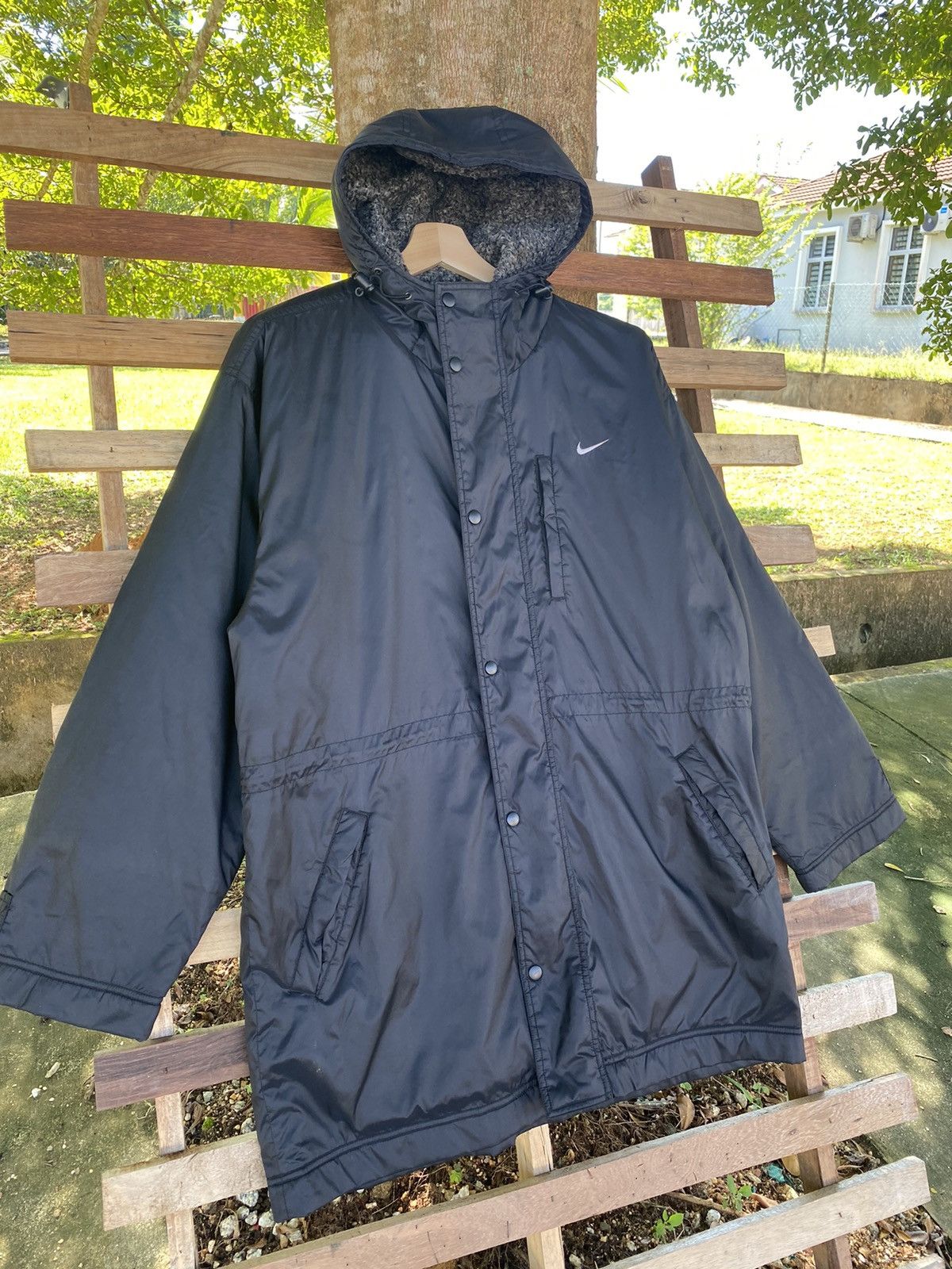 Nike × Vintage Vintage Y2K Nike Black Coach Jacket Size US L / EU 52-54 / 3 - 3 Thumbnail