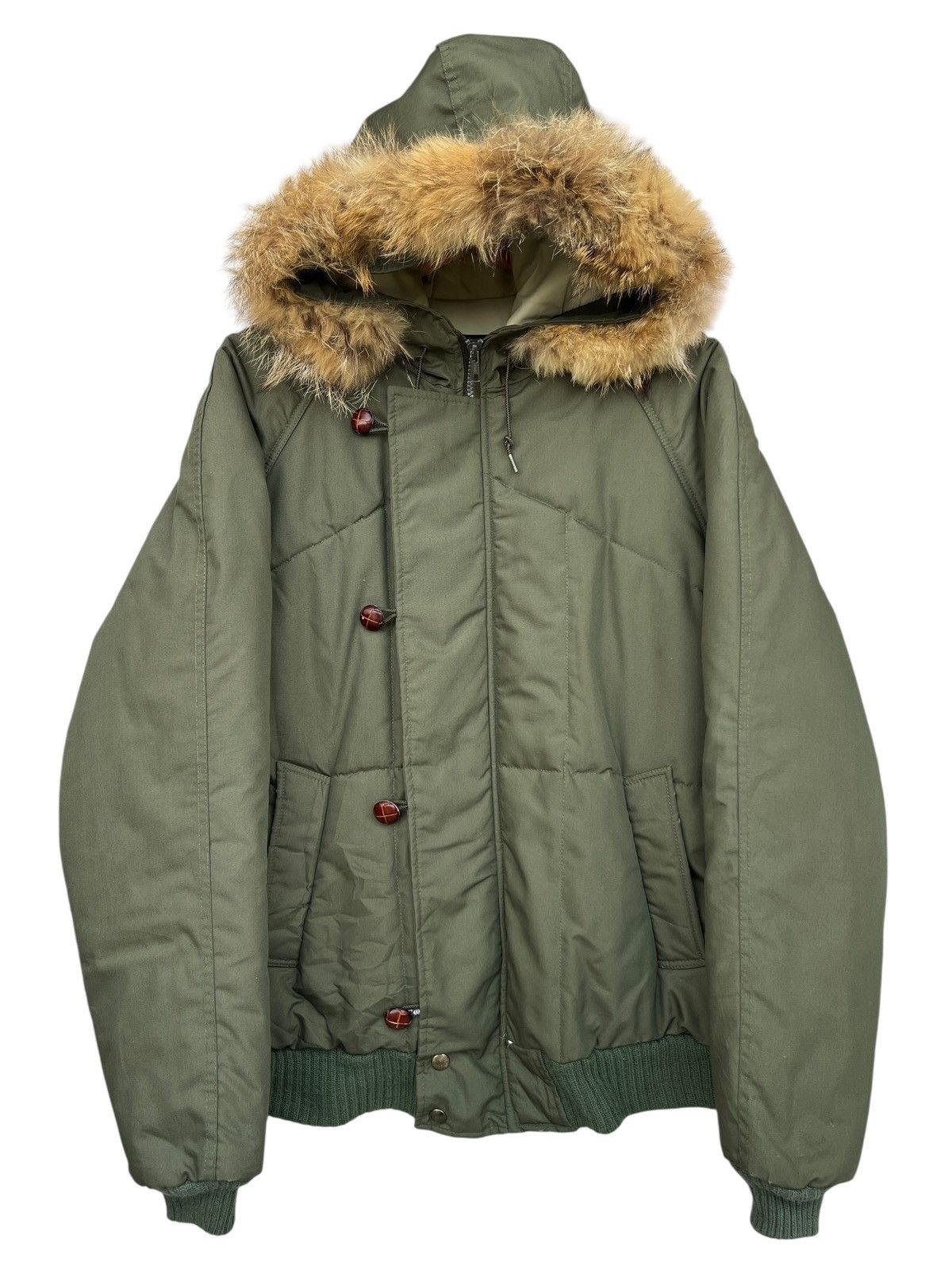 JCPenney Vintage JCPenny Puffer Fur Green Hooded Jacket Size US L / EU 52-54 / 3 - 1 Thumbnail