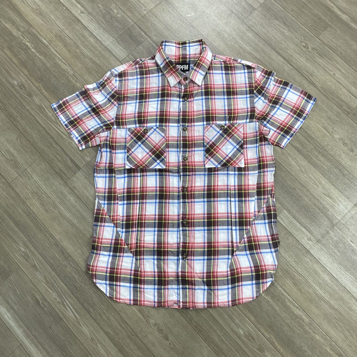 PPFM 2000s PPFM Japanese Brand Plaid and Check Work Shirt Western Size US M / EU 48-50 / 2 - 1 Thumbnail