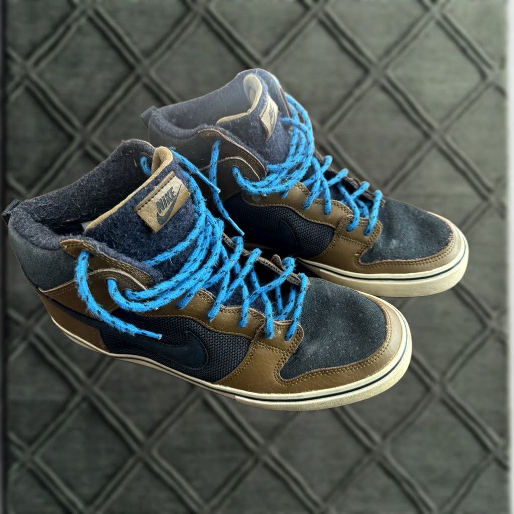 Nike Nike Dunk High LR Leather Winterized Mens Size 10.5 Khaki Obsidian Sneakers High Top Leather Winterized Nike Dunk 2012 Mens Shoes Size US 11 / EU 44 - 1 Thumbnail