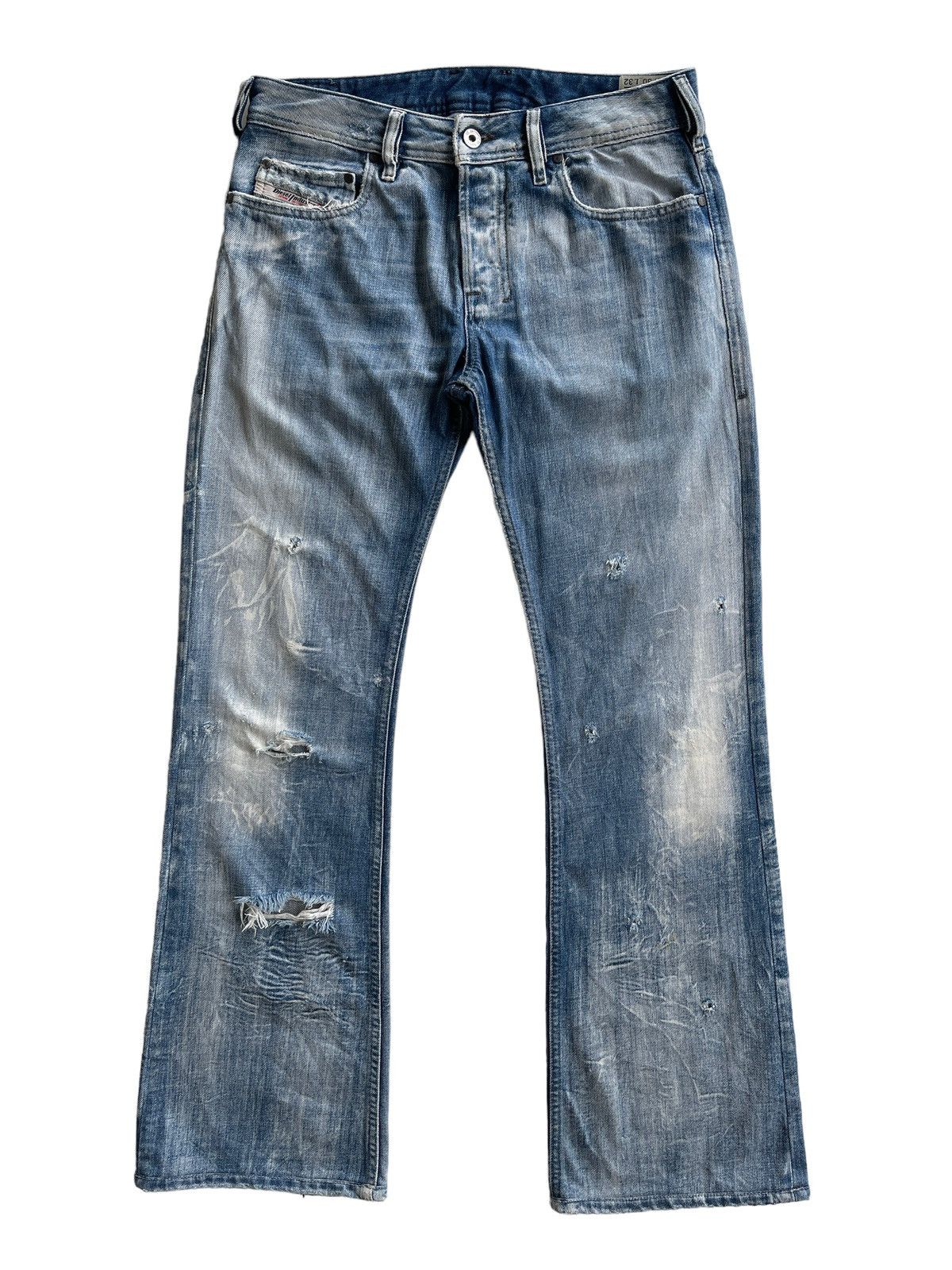 Diesel Diesel Zathan Distressed Flare Denim Size US 30 / EU 46 - 1 Thumbnail