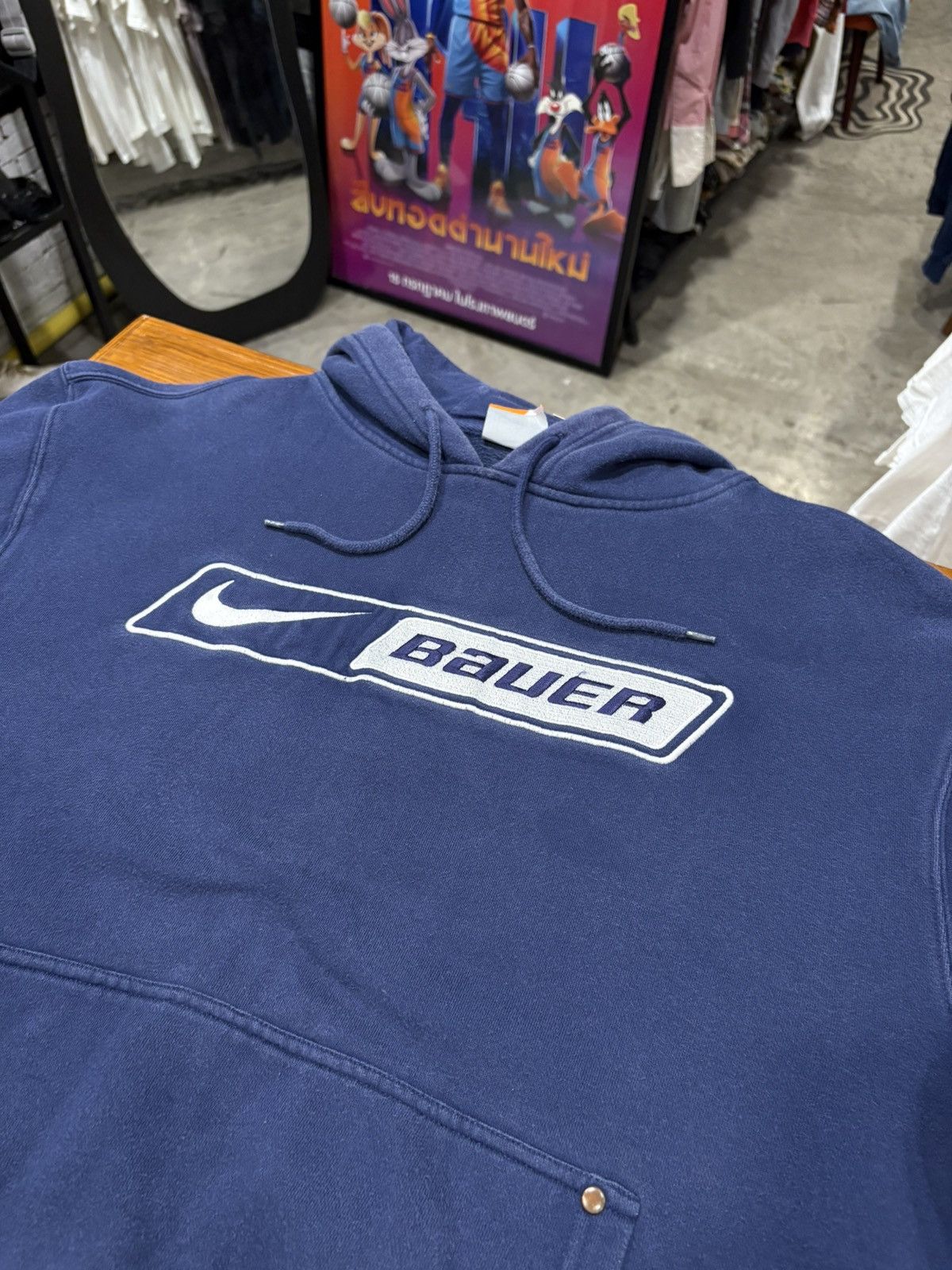 Nike Vintage Y2K Nike Bauer Hockey Navy Hoodie Size US M / EU 48-50 / 2 - 3 Thumbnail