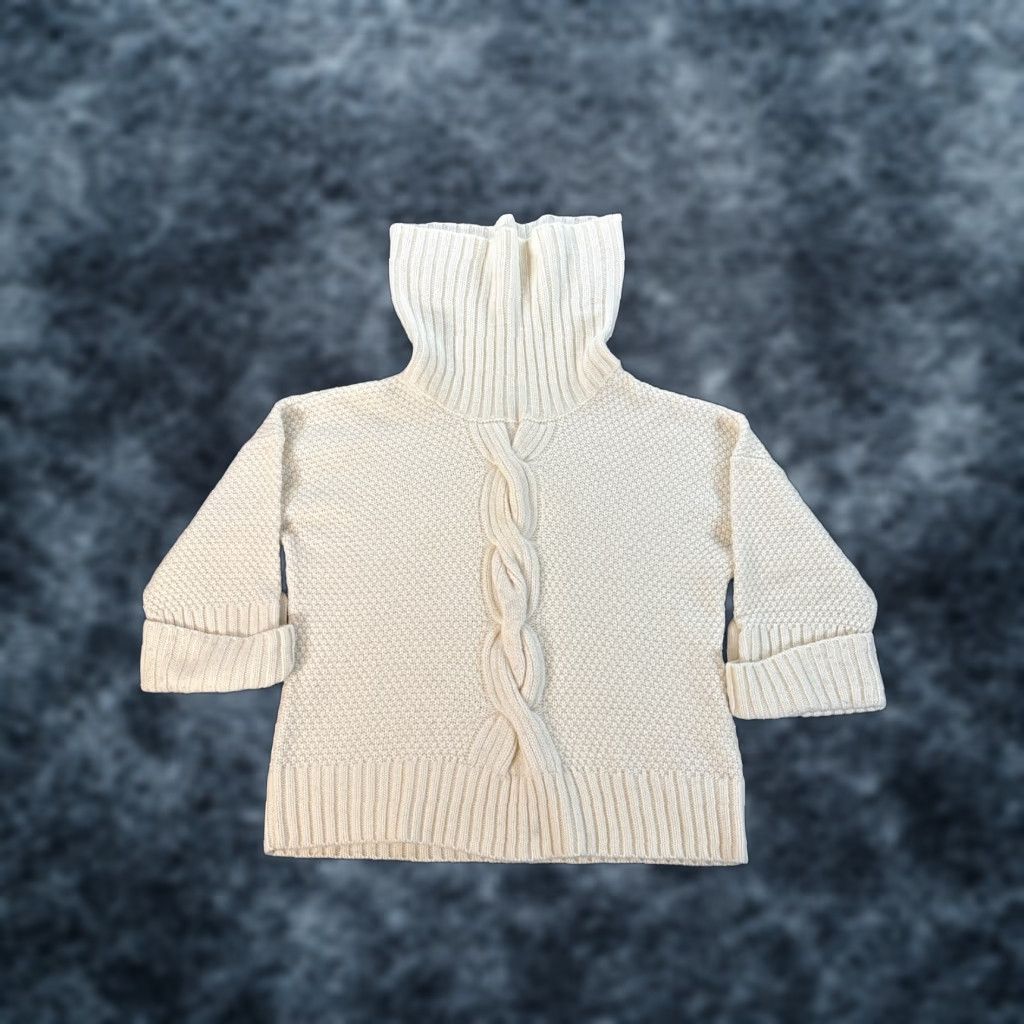 Talbots VINTAGE Talbots Turtleneck Sweater Petite Large Ivory Wool Alpaca Cable Knit Chunky Women L Pullover Knit Wool/Alpaca Size L / US 10 / IT 46 - 1 Thumbnail