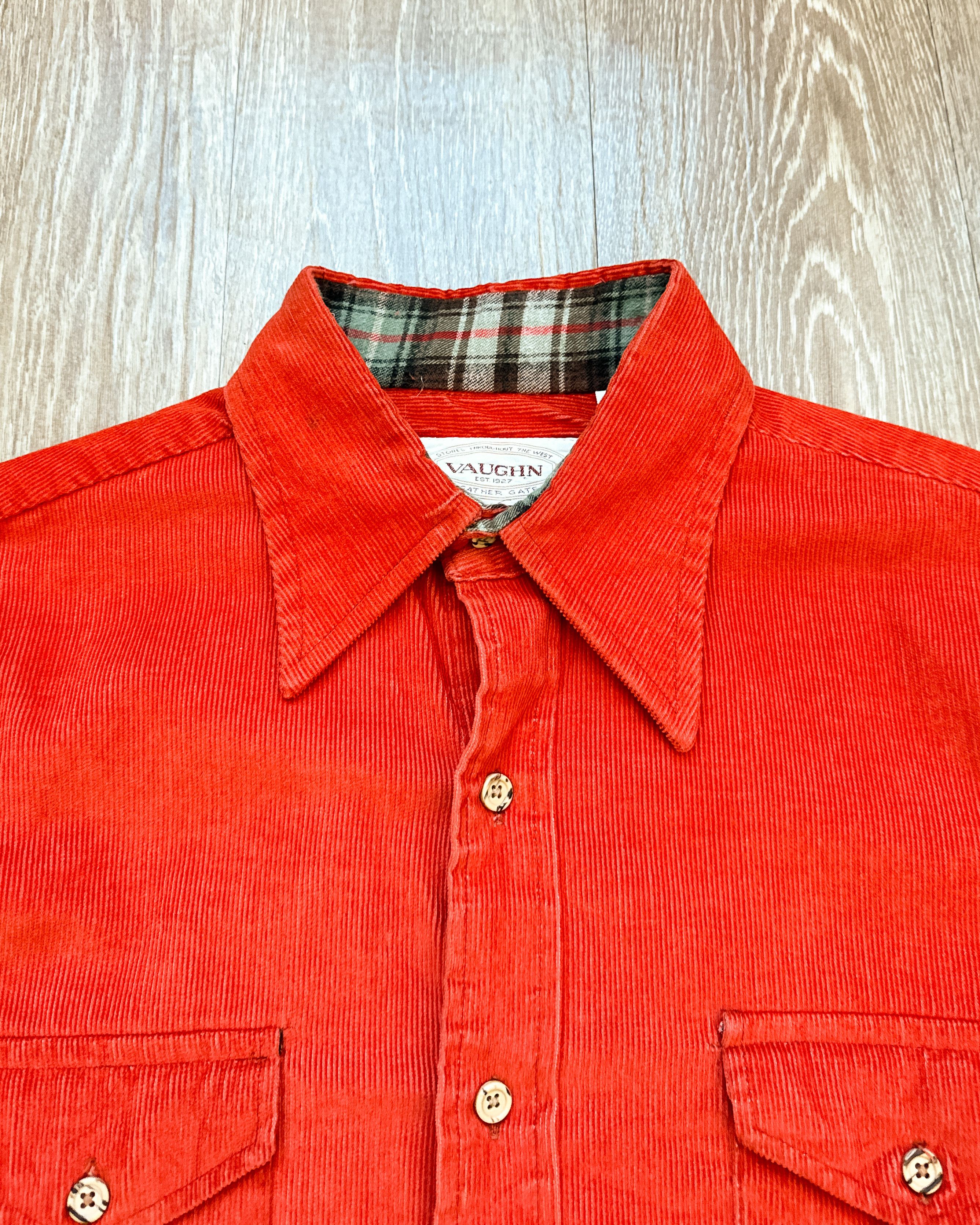 Vintage Vintage 1970s Vaughn Orange Corduroy Shirt Flannel Men's L Size US L / EU 52-54 / 3 - 2 Thumbnail